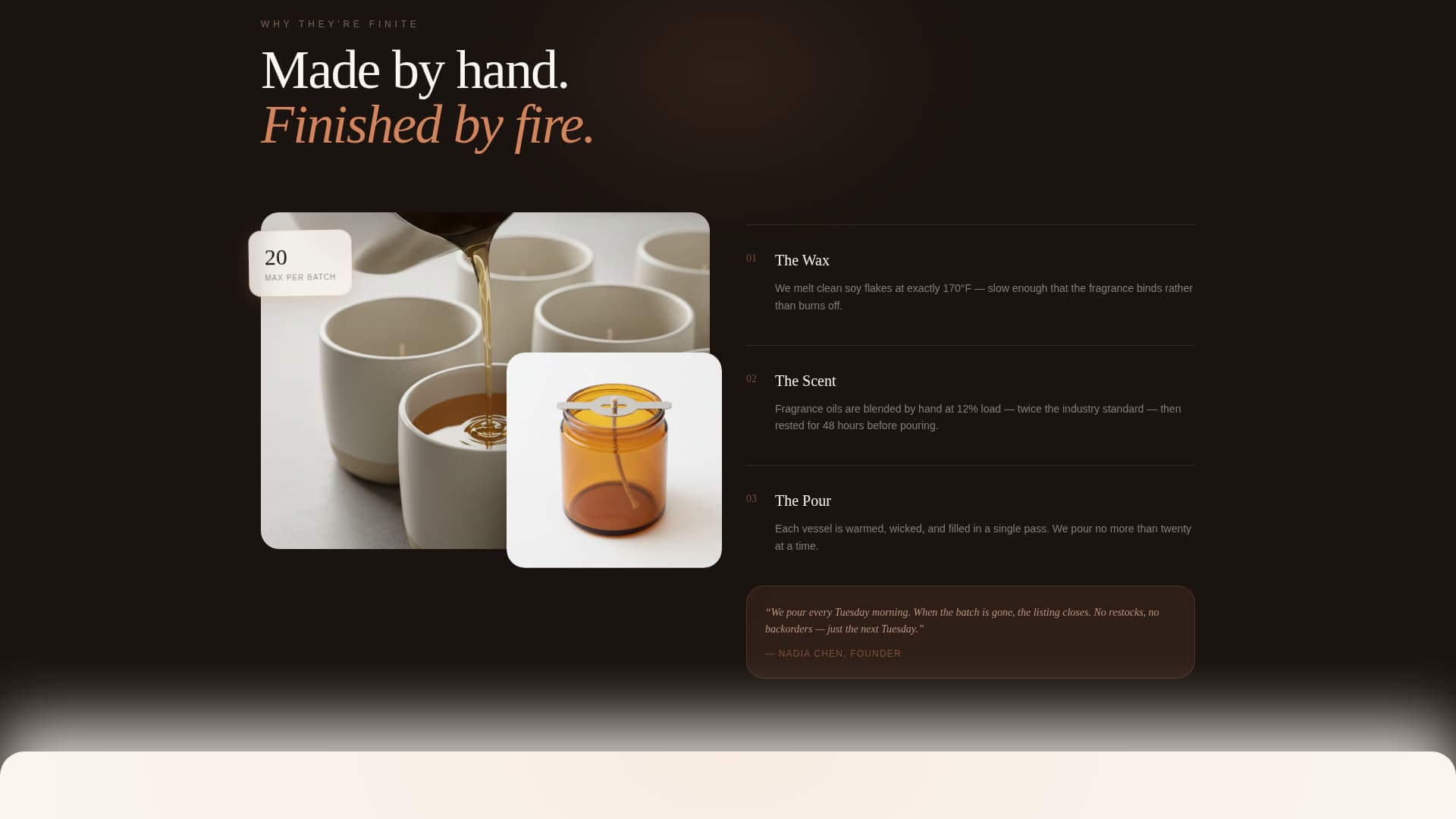 Wick — Handcrafted Fragrance Landing Page Template