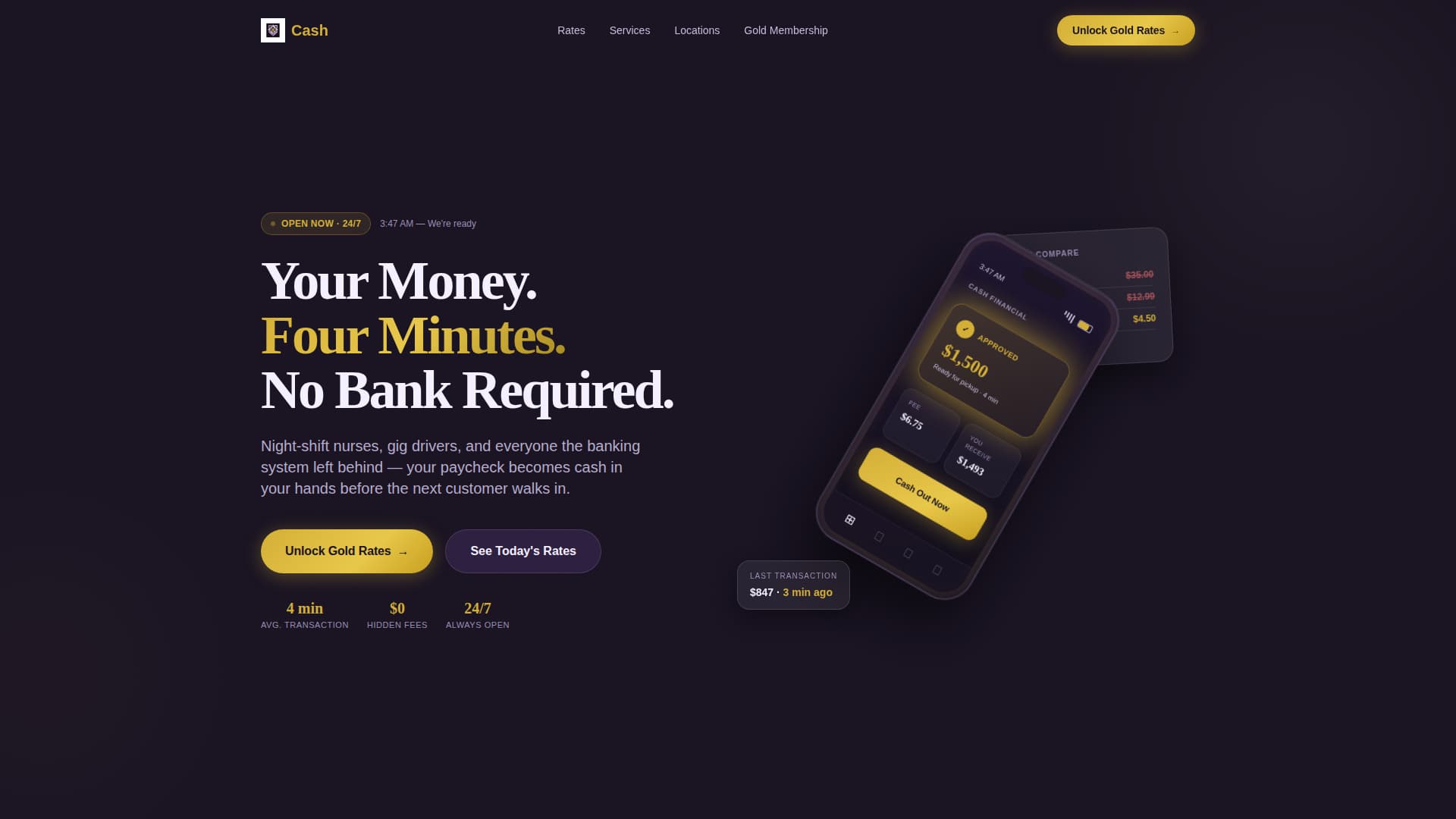 Quickcash - Elegant Checkcashing Landing Page Template
