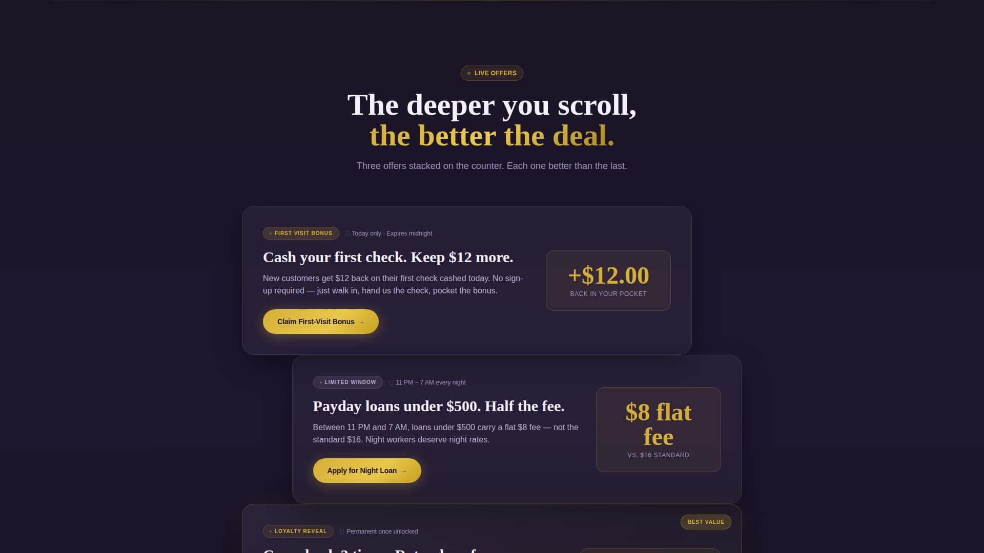 Quickcash - Elegant Checkcashing Landing Page Template