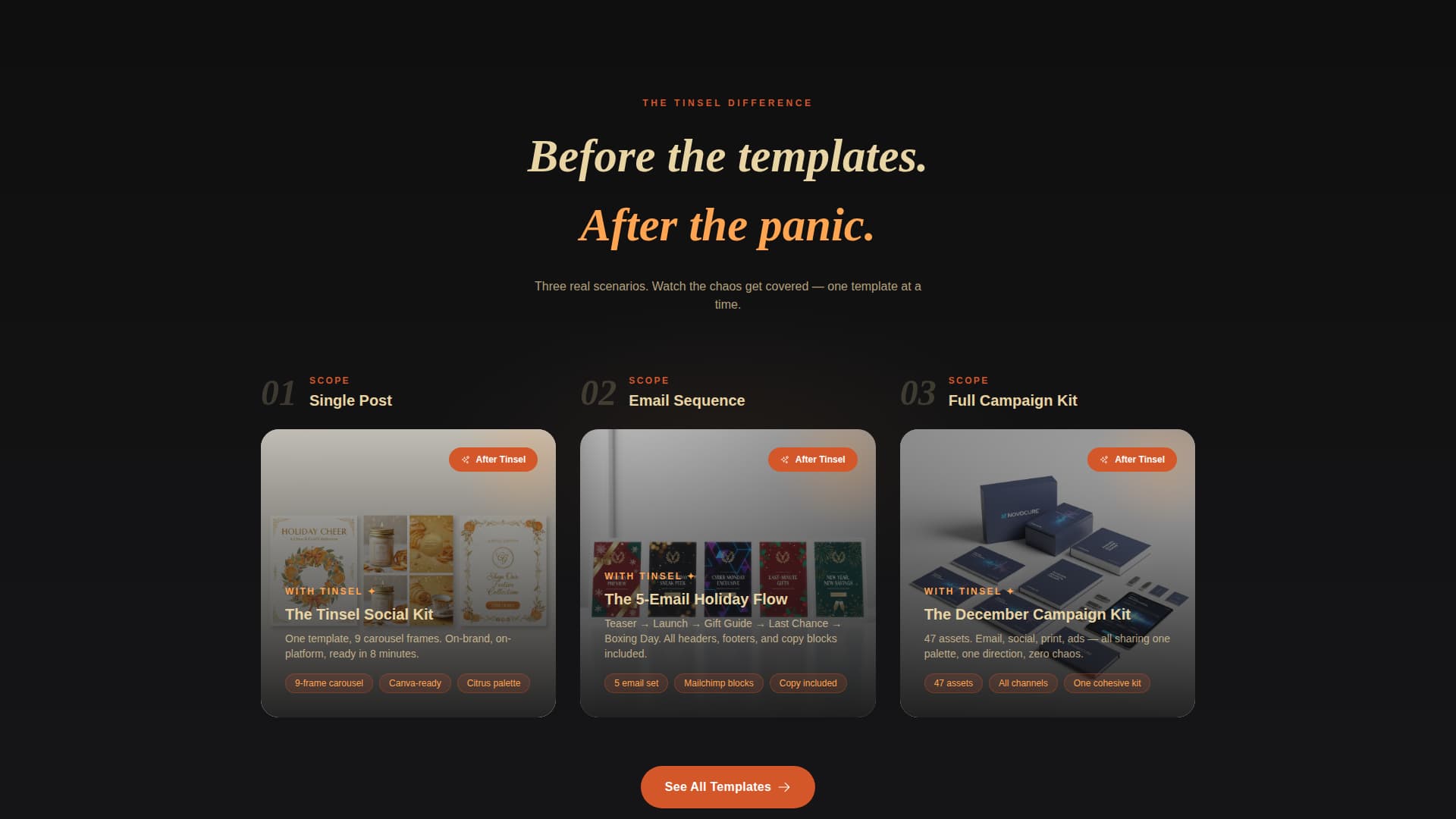 Tinsel - Festive Ecommerce Landing Page Template