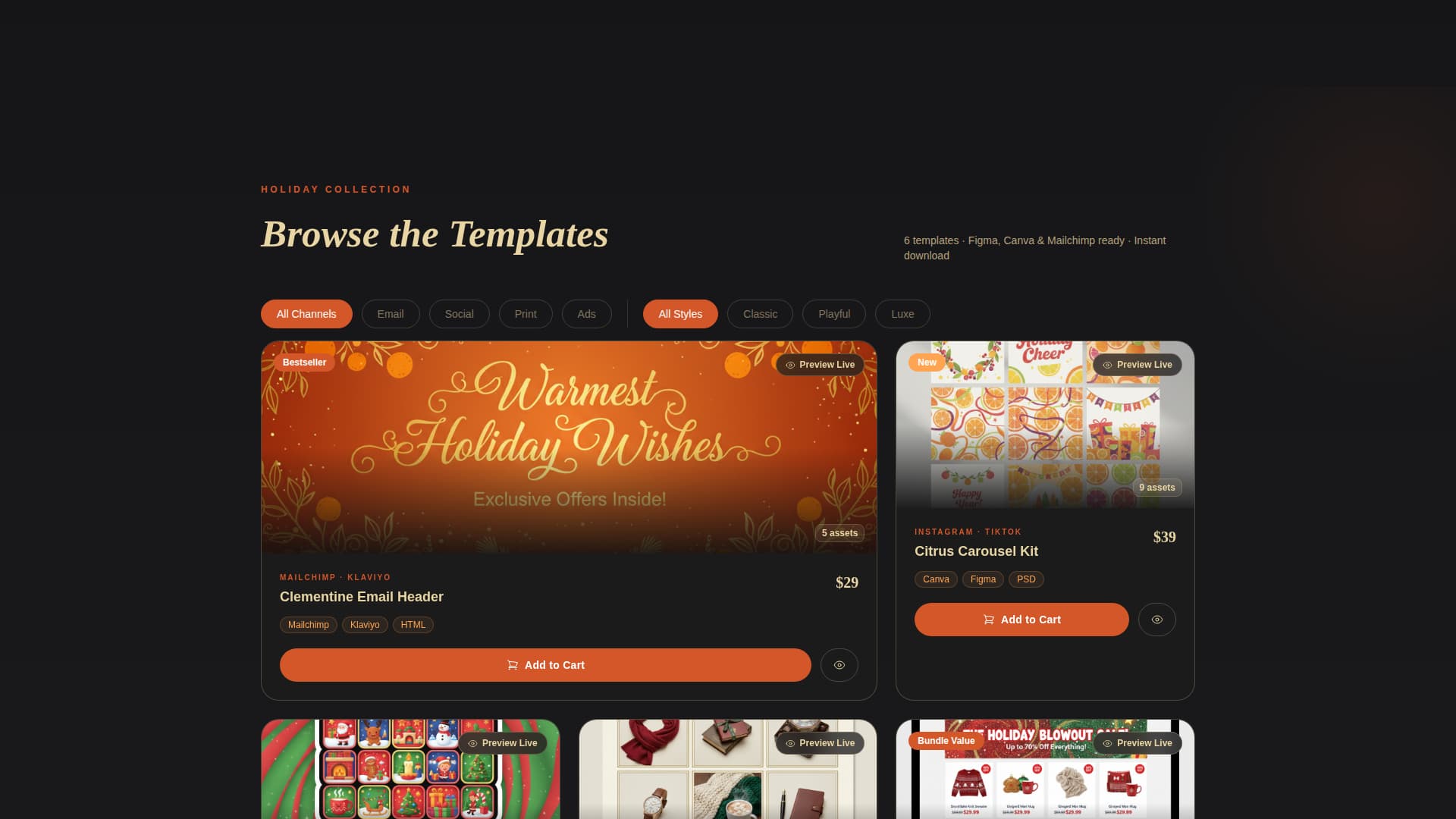 Tinsel - Festive Ecommerce Landing Page Template