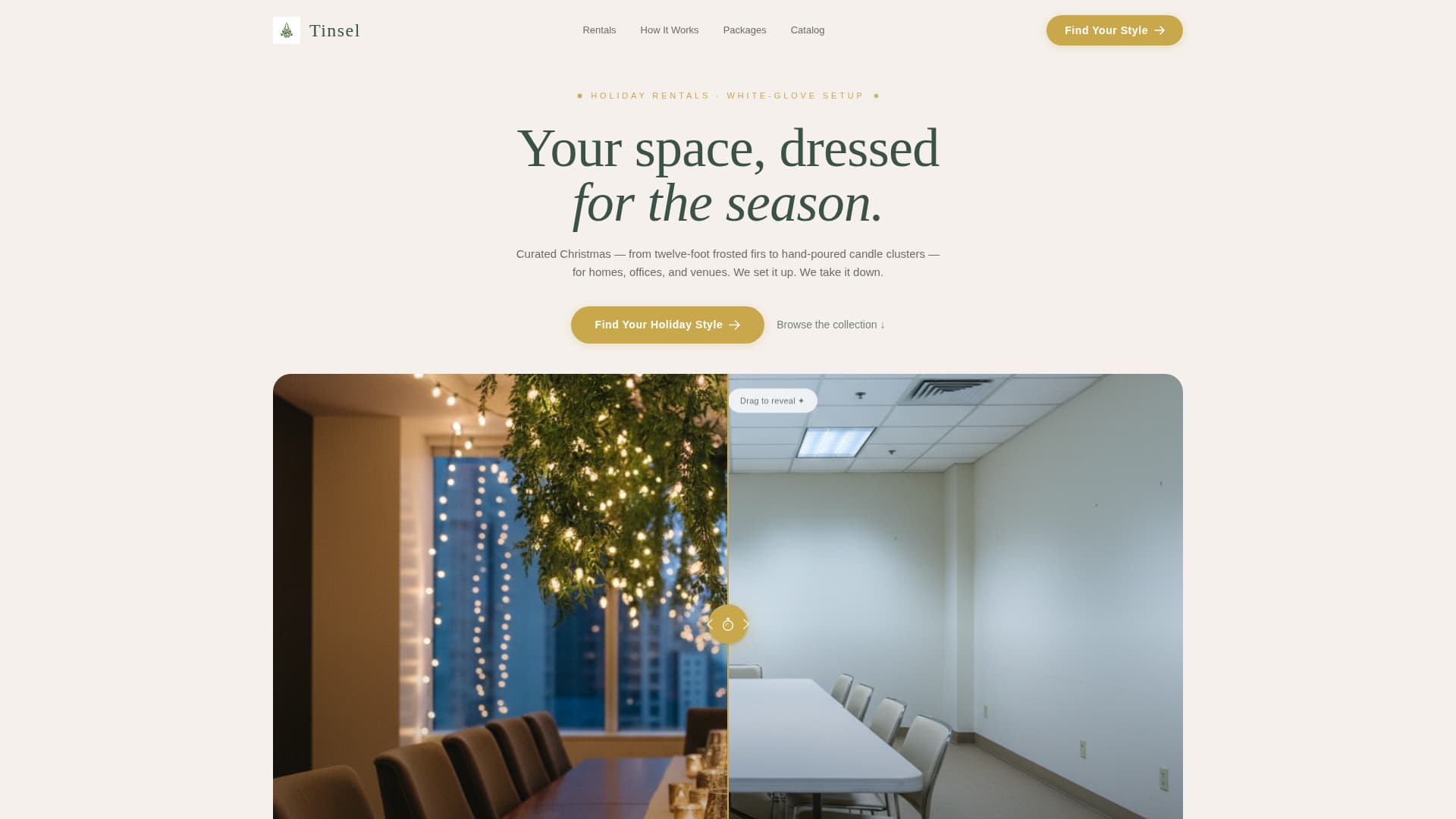 Tinsel — Premium Holiday Decor Landing Page Template