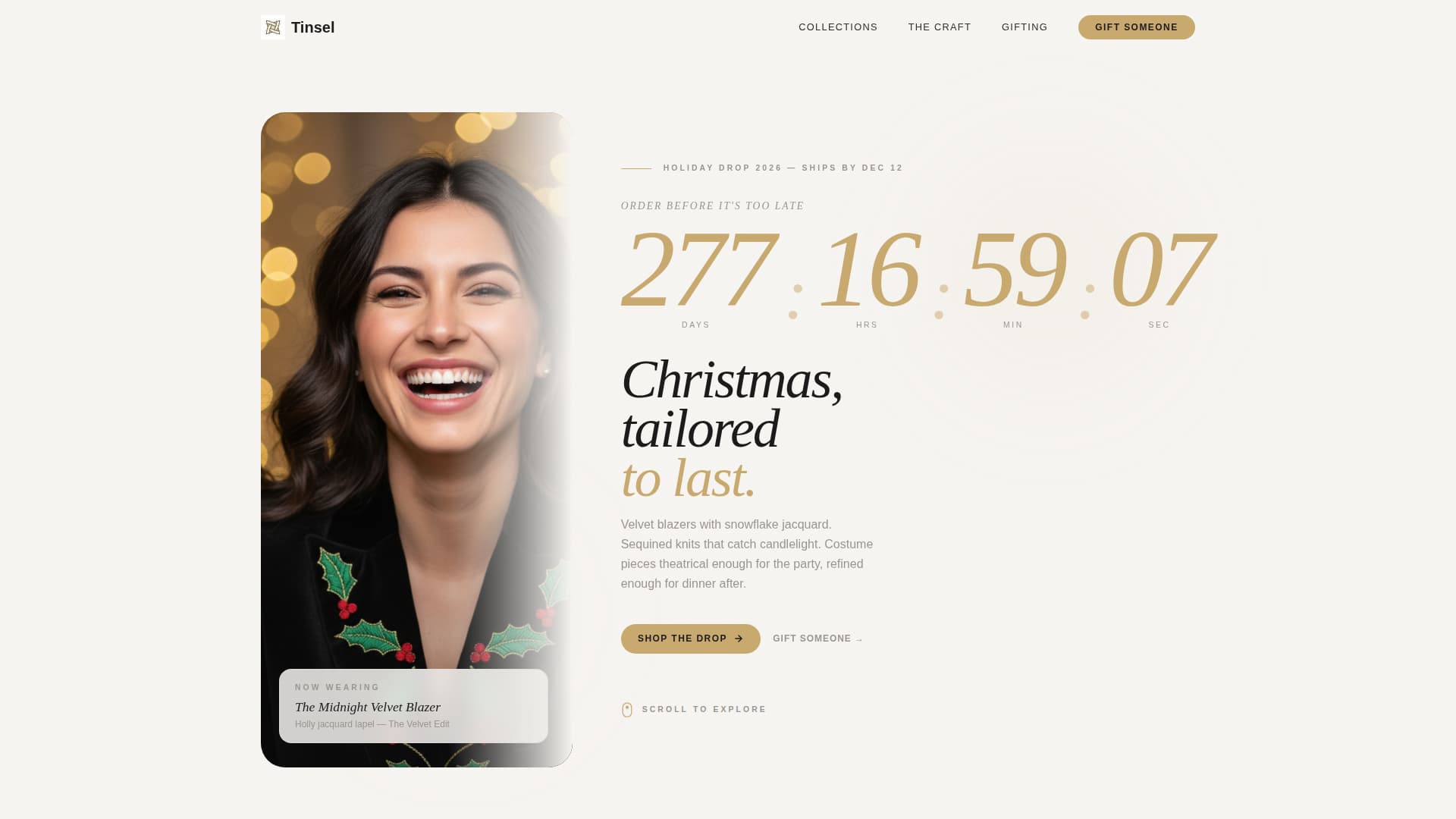 Tinsel - Elegant Christmas Landing Page Template