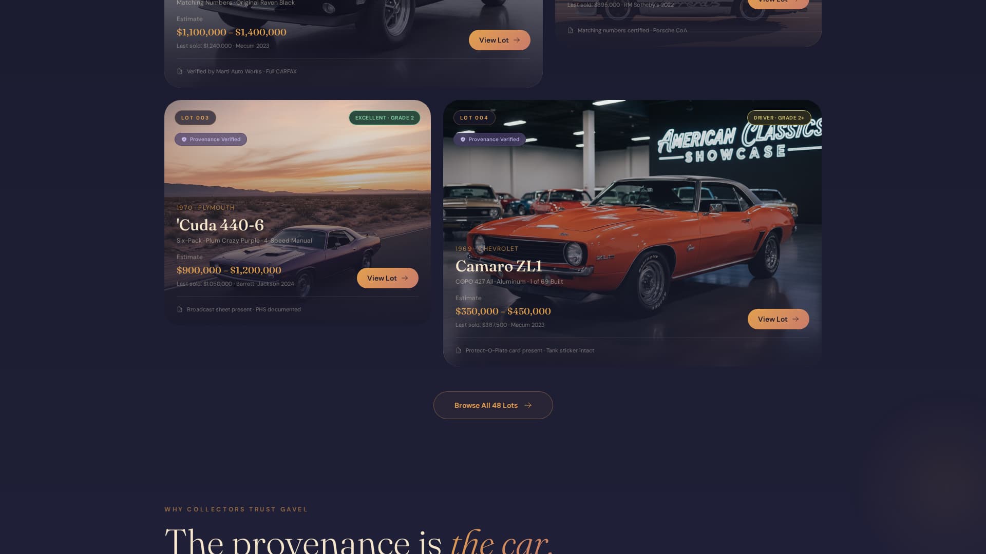 Gavel - Prestigious Collectorcar Landing Page Template
