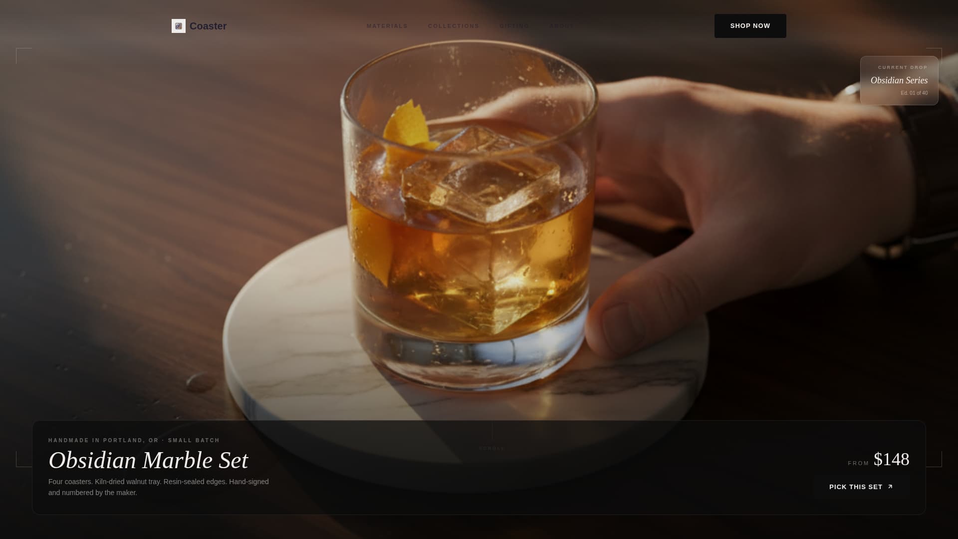 Coaster - Elegant Barware Landing Page Template