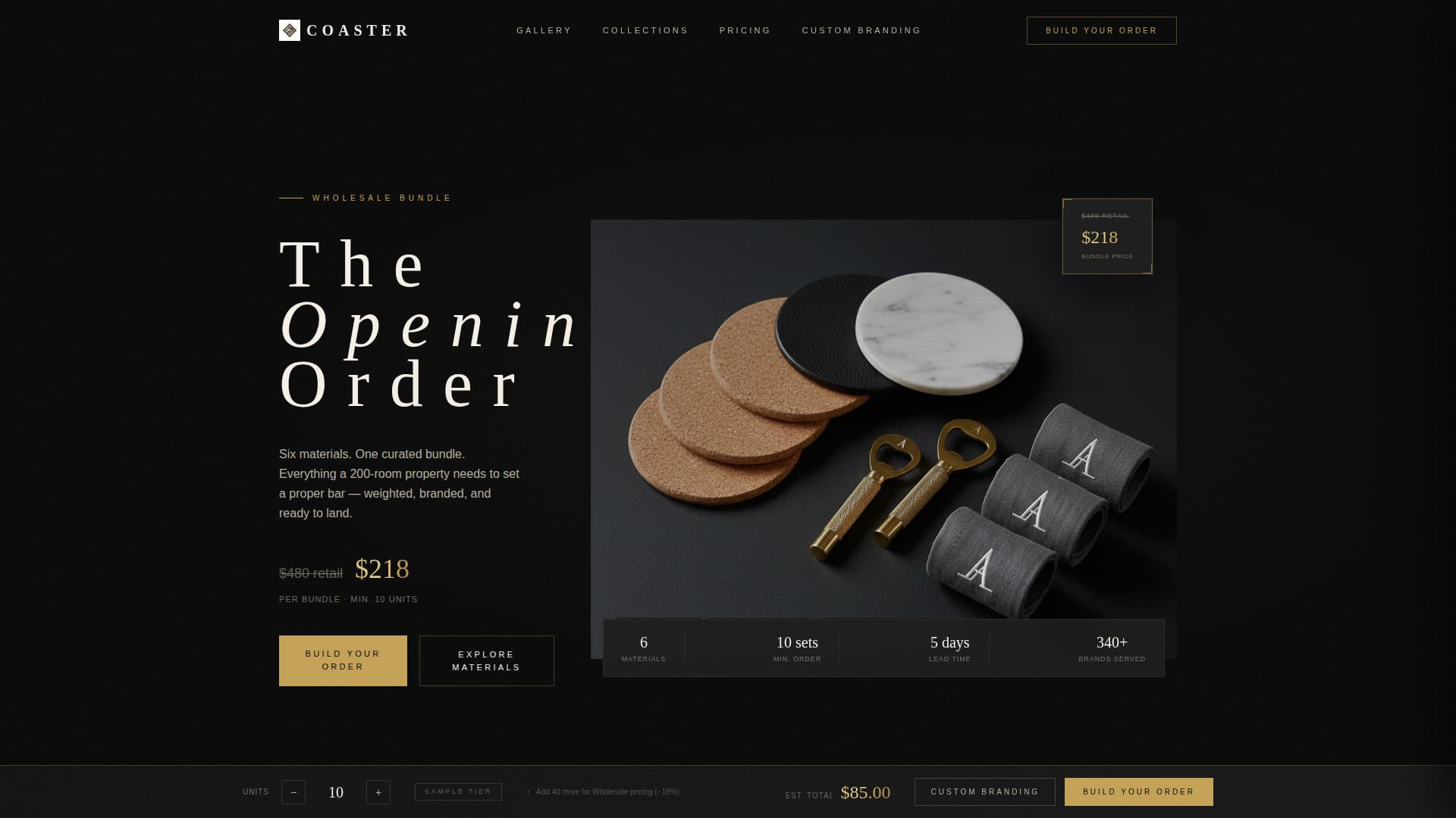 Coaster - Luxe Barware Landing Page Template
