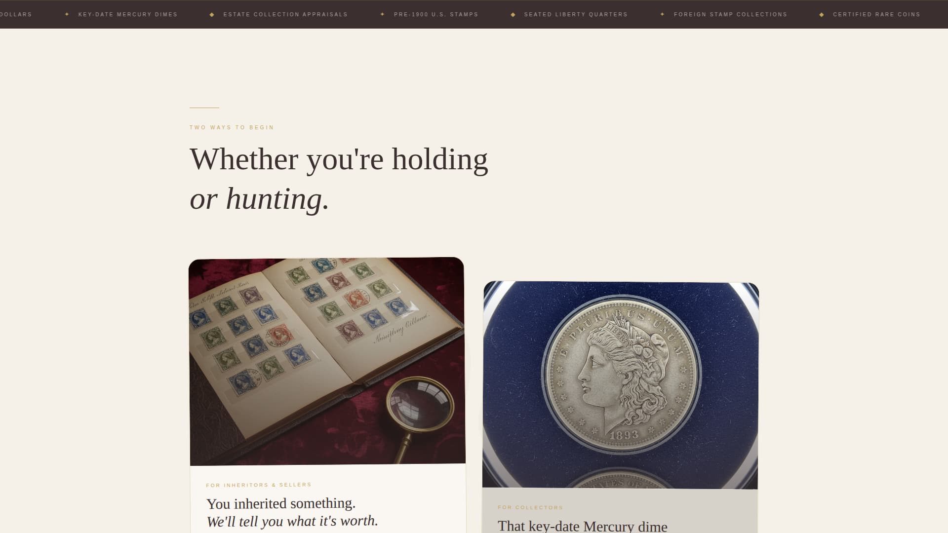 Philately - Rare Collectibles Landing Page Template