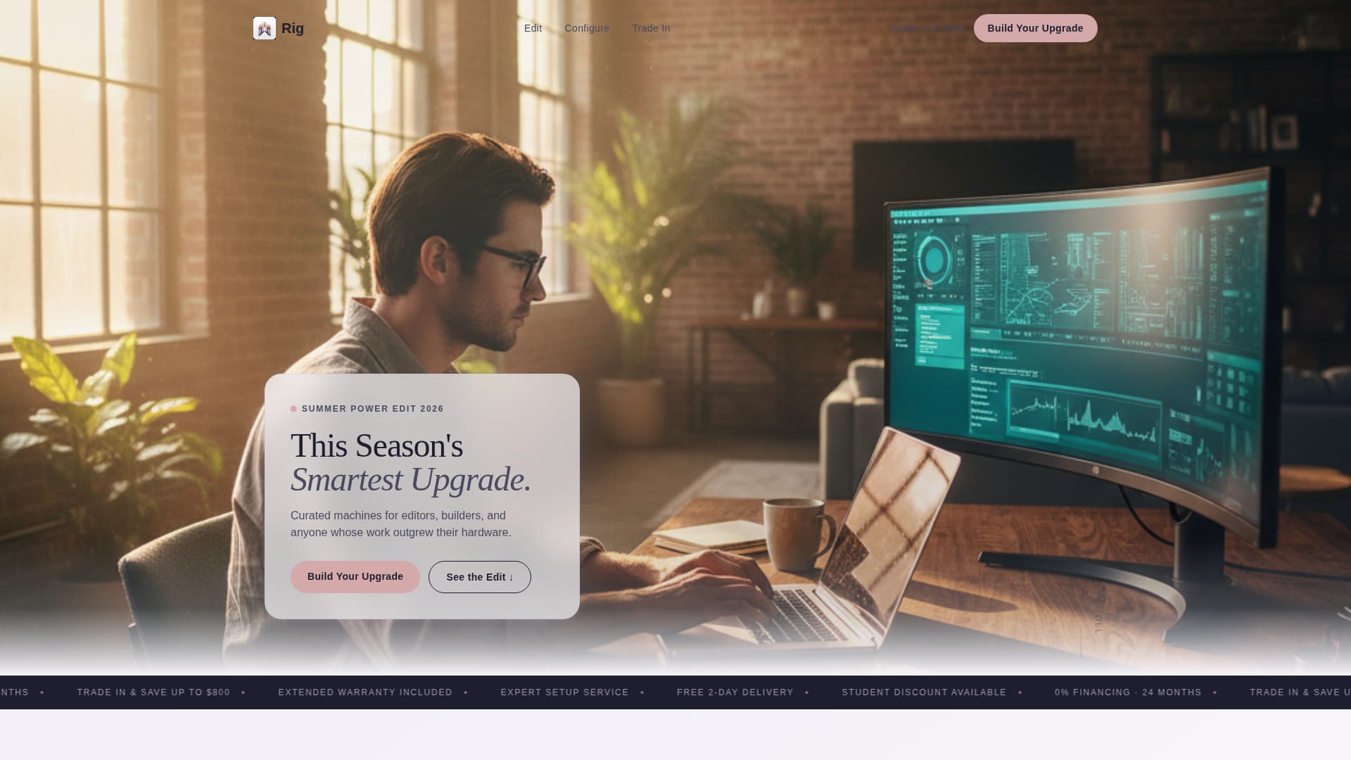 Rig - Luxe Computer Landing Page Template