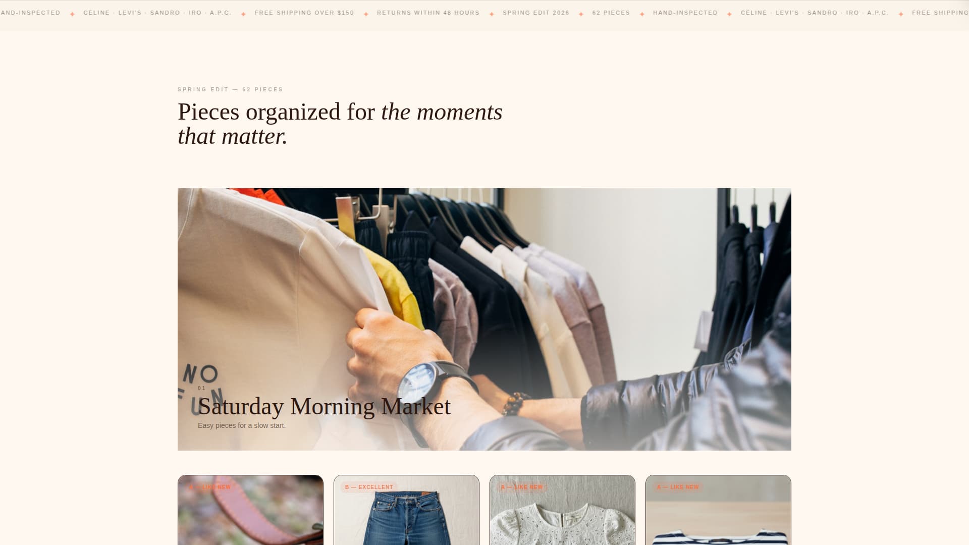 Consign - Curated Vintage Landing Page Template
