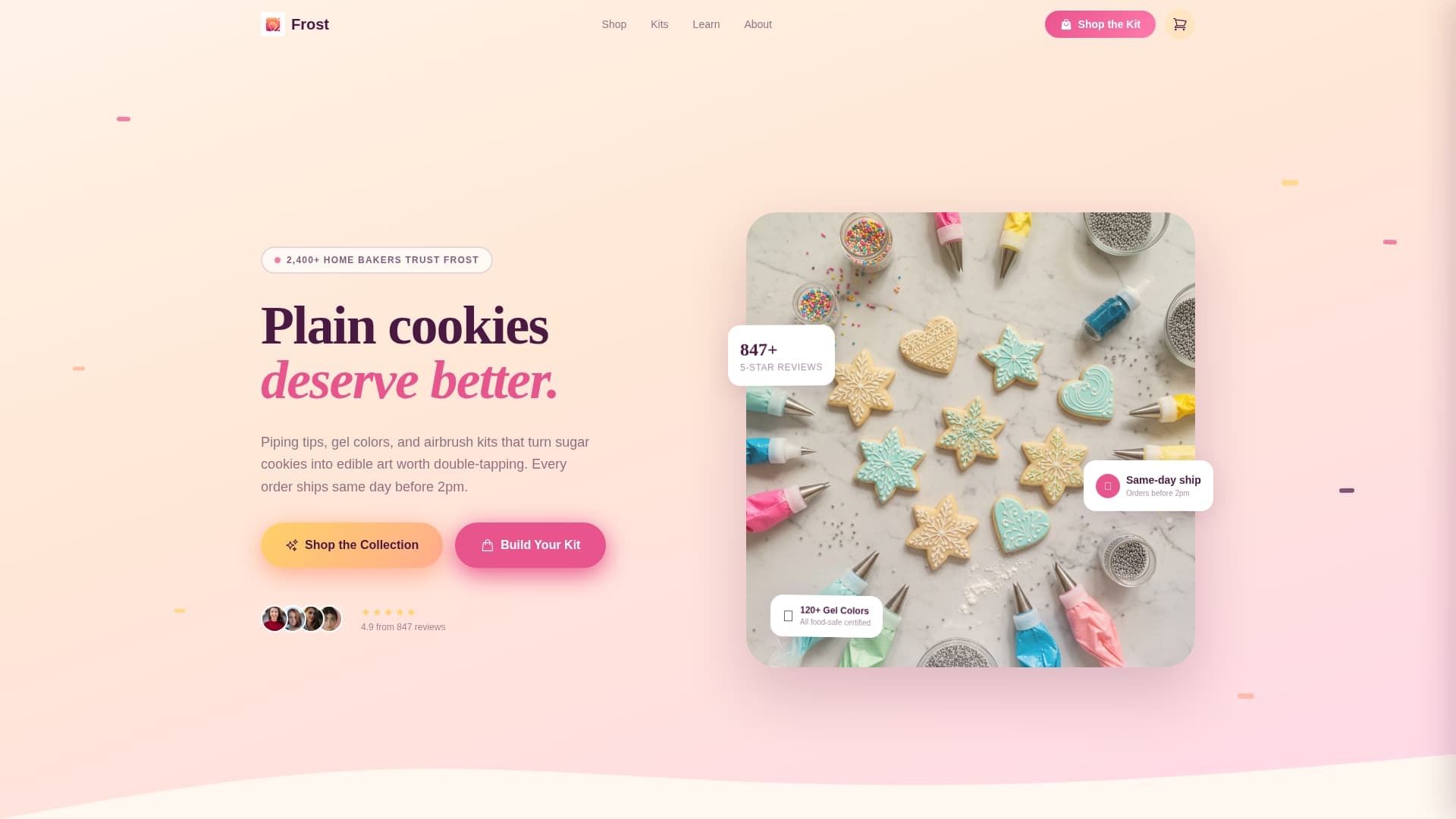 Frost - Playful Cookiedecorating Landing Page Template