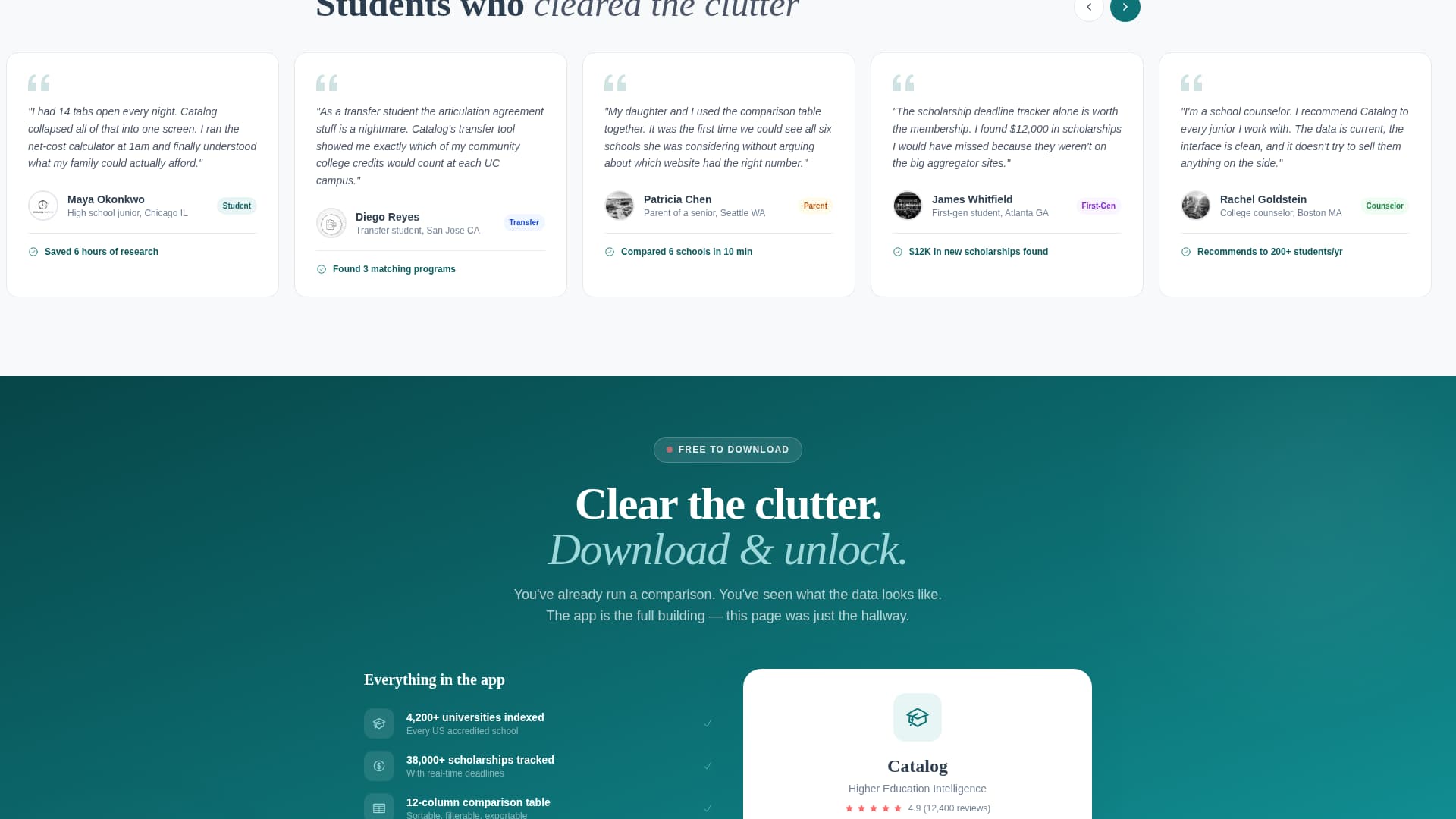 Catalog - Powerful Higher Education Landing Page Template