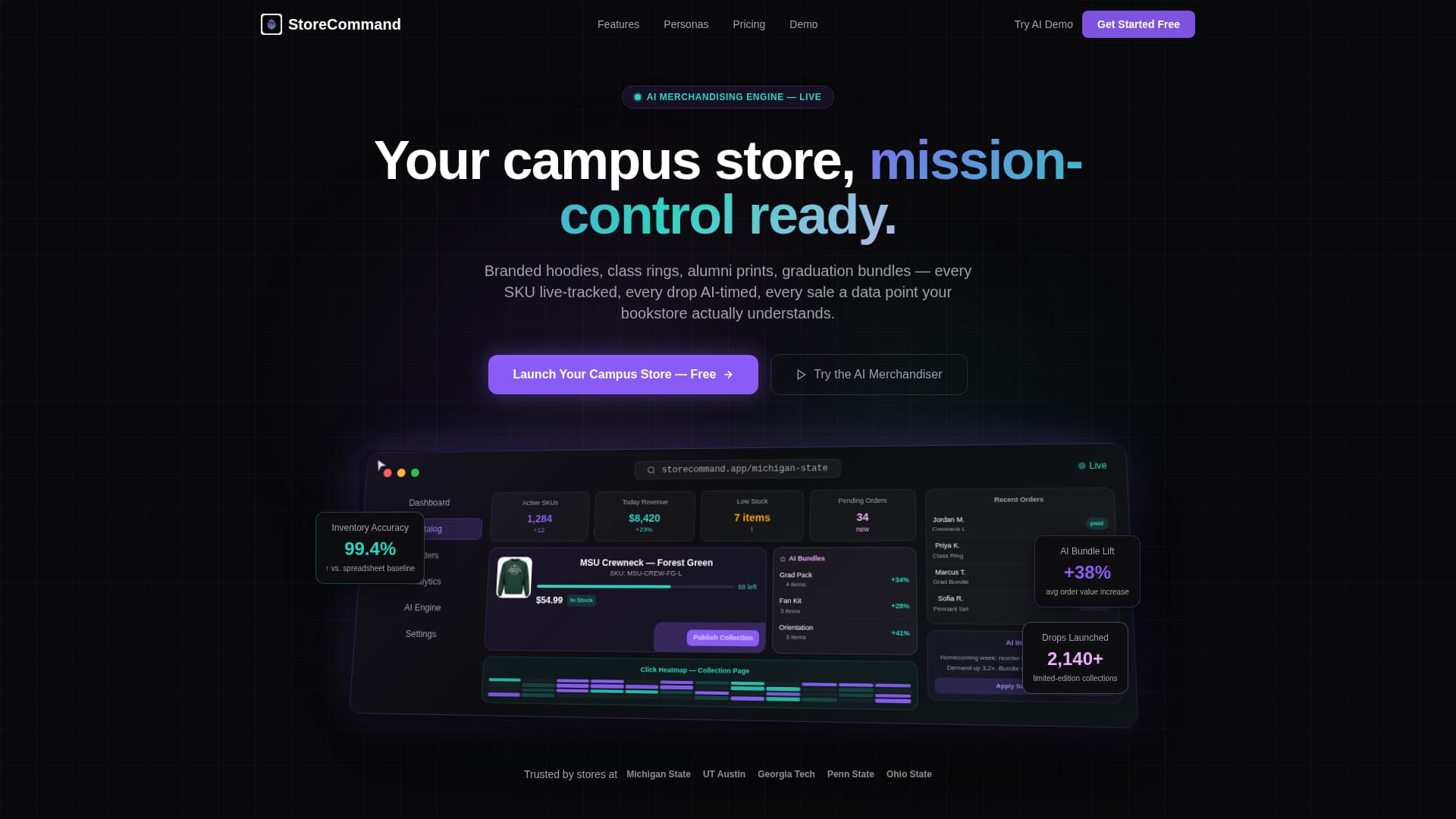 Storecommand - Intelligent Campus Store Landing Page Template