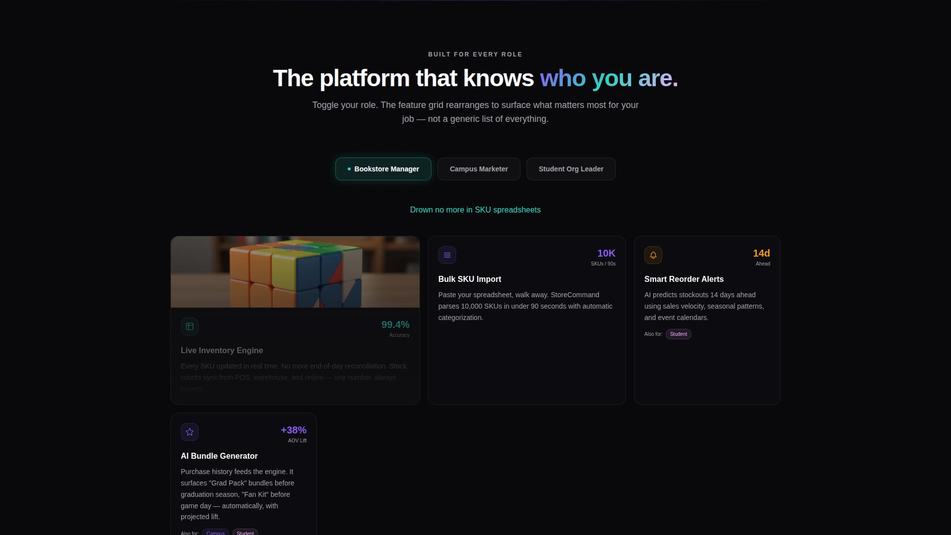 Storecommand - Intelligent Campus Store Landing Page Template