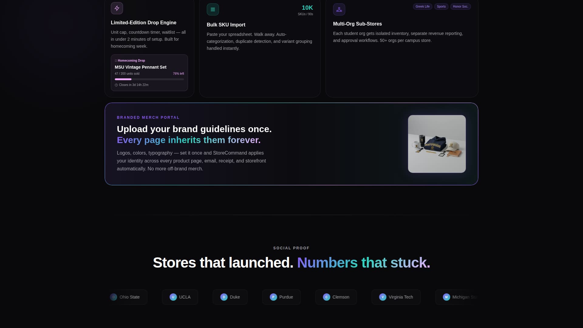 Storecommand - Intelligent Campus Store Landing Page Template