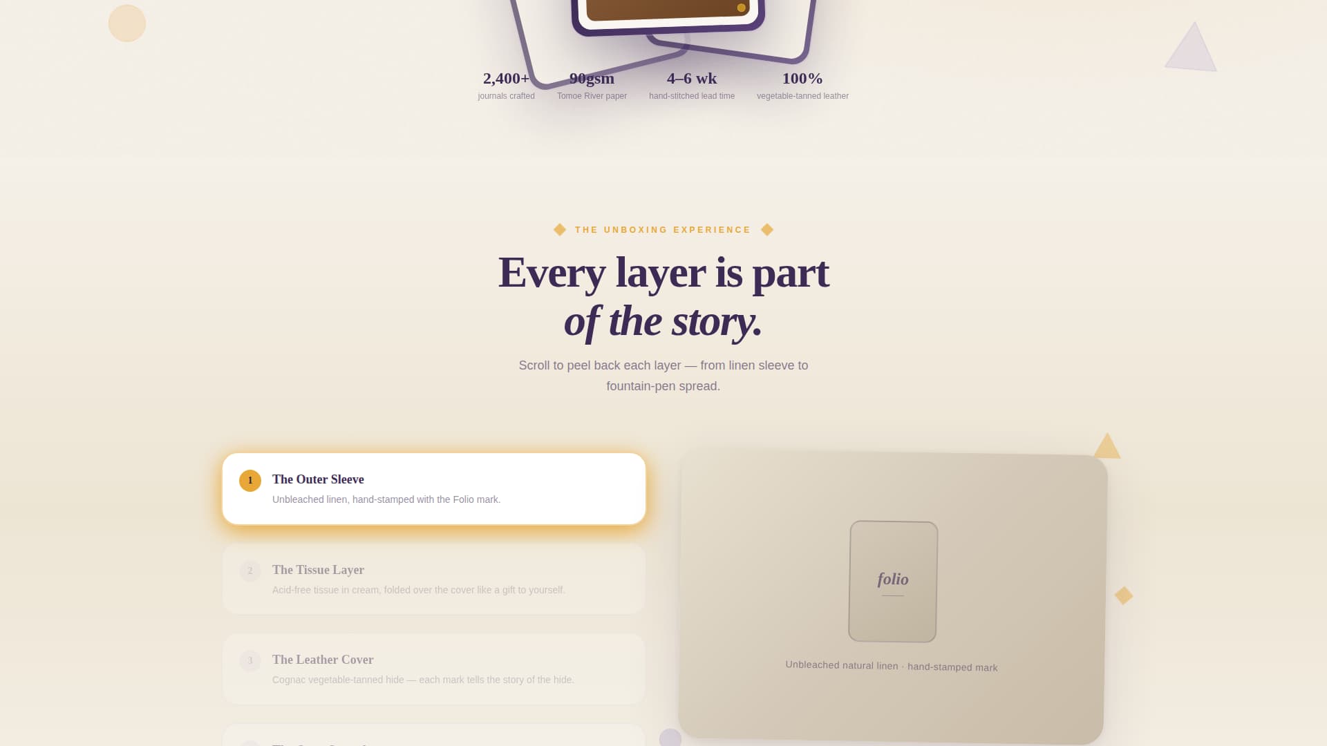 Folio - Artisan Journal Landing Page Template