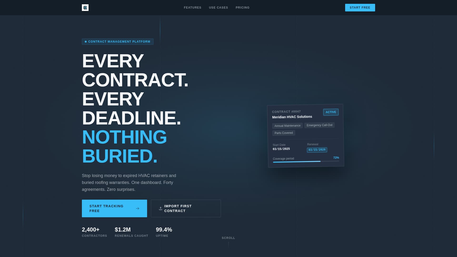 ContractCommand - Powerful Home Services Landing Page Template