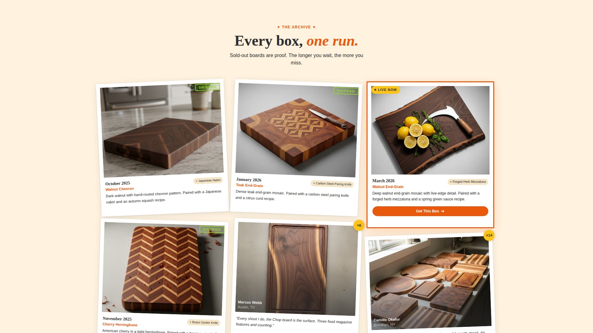 Chop - Artisan Subscription Landing Page Template