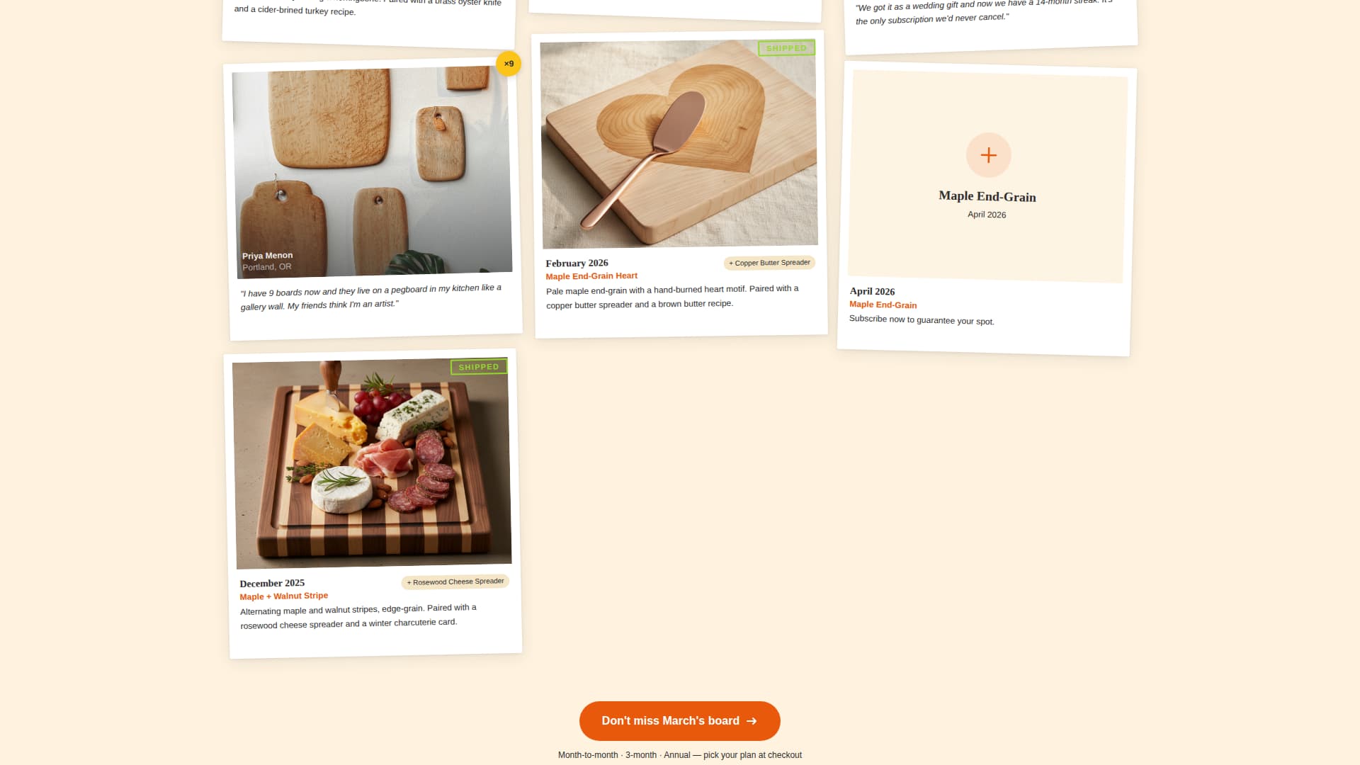 Chop - Artisan Subscription Landing Page Template