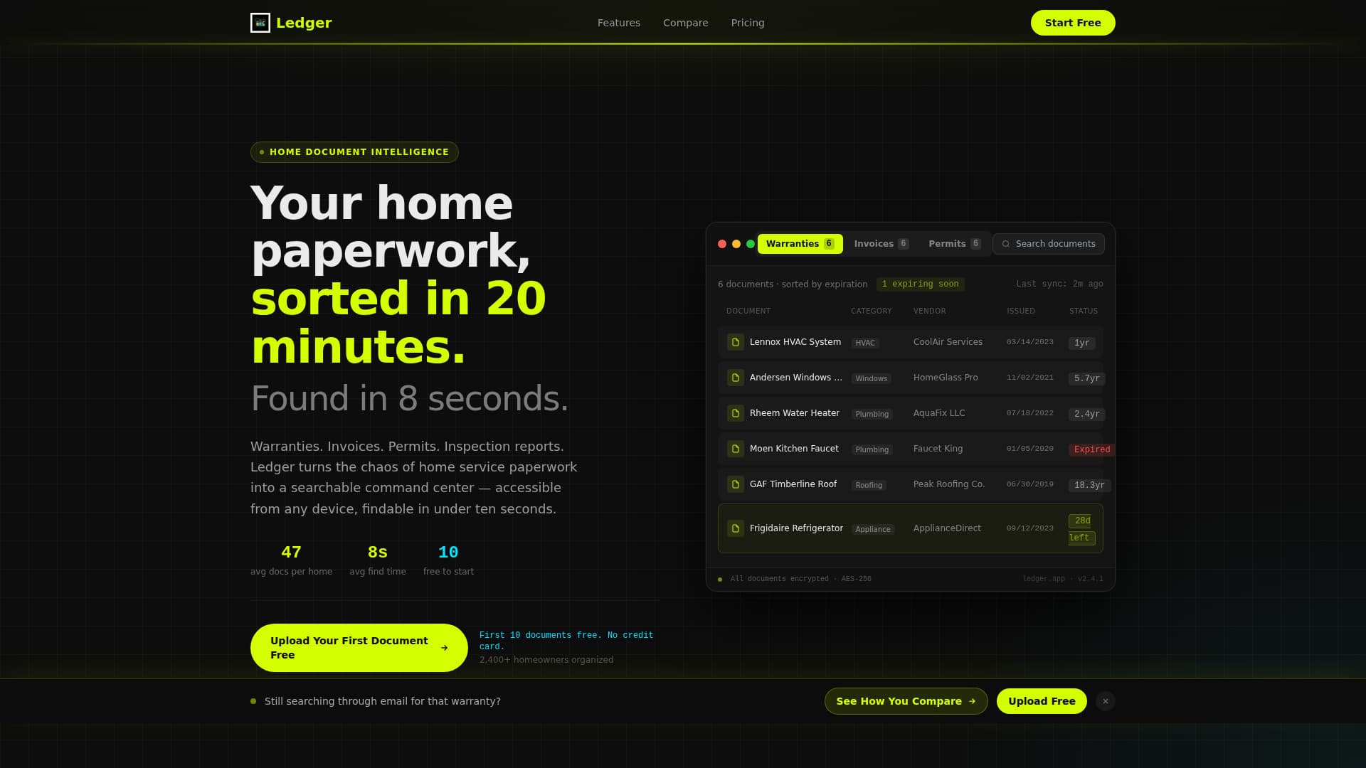 Ledger - Powerful Document Management Landing Page Template