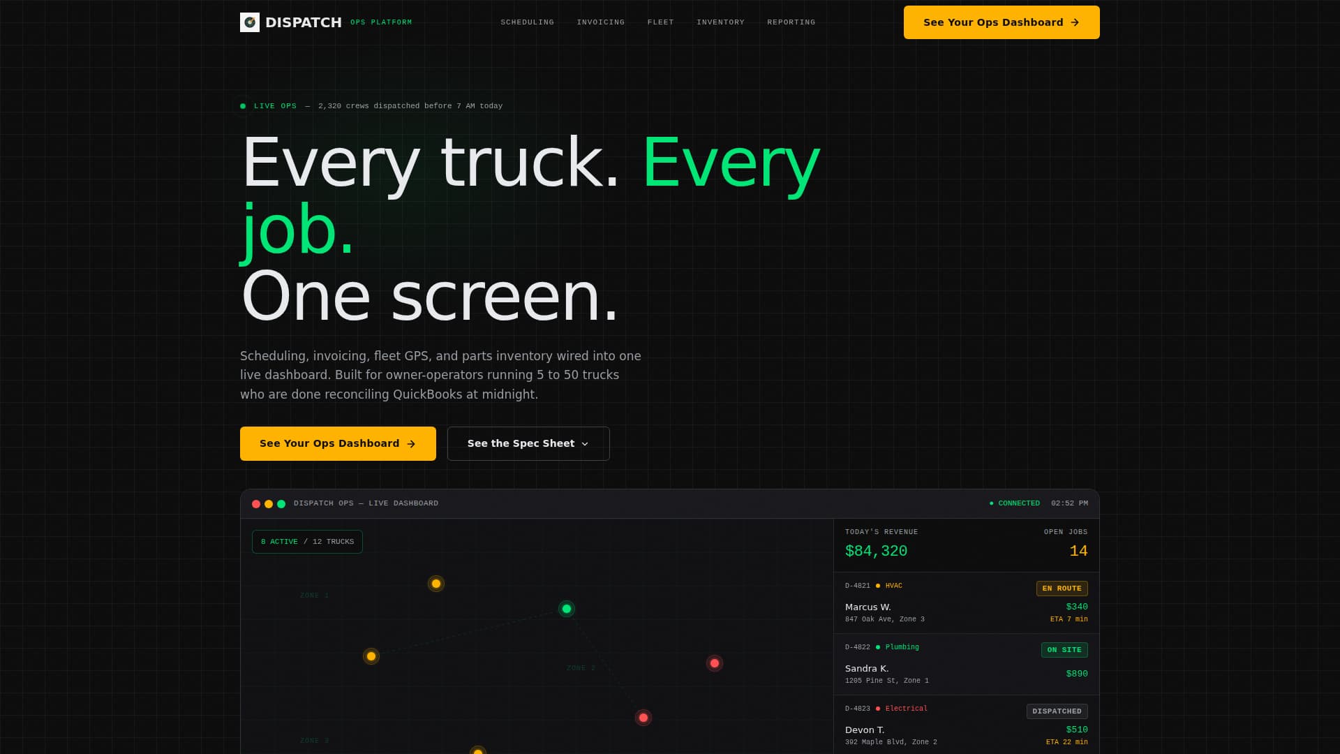 Forge — Field Service Landing Page Template