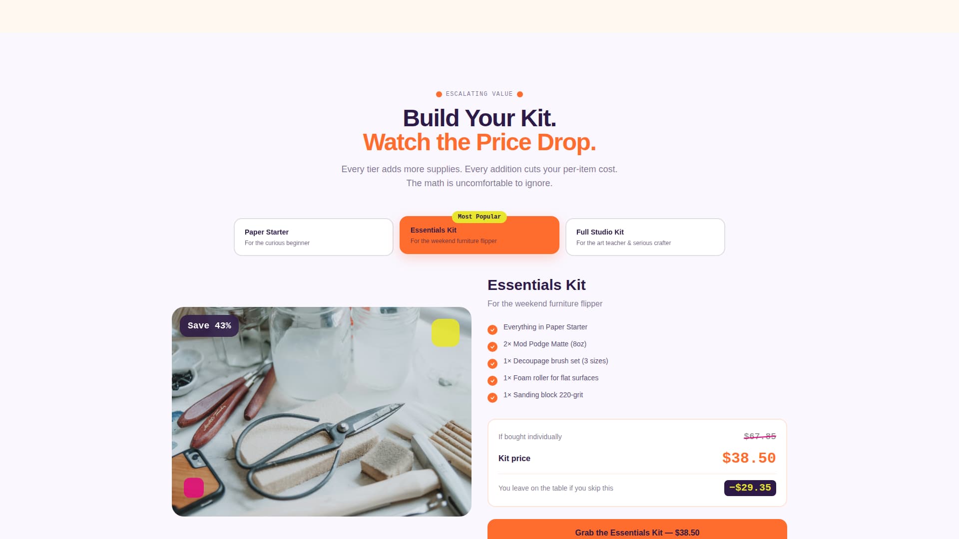 Decoupage - Vibrant Craft Landing Page Template
