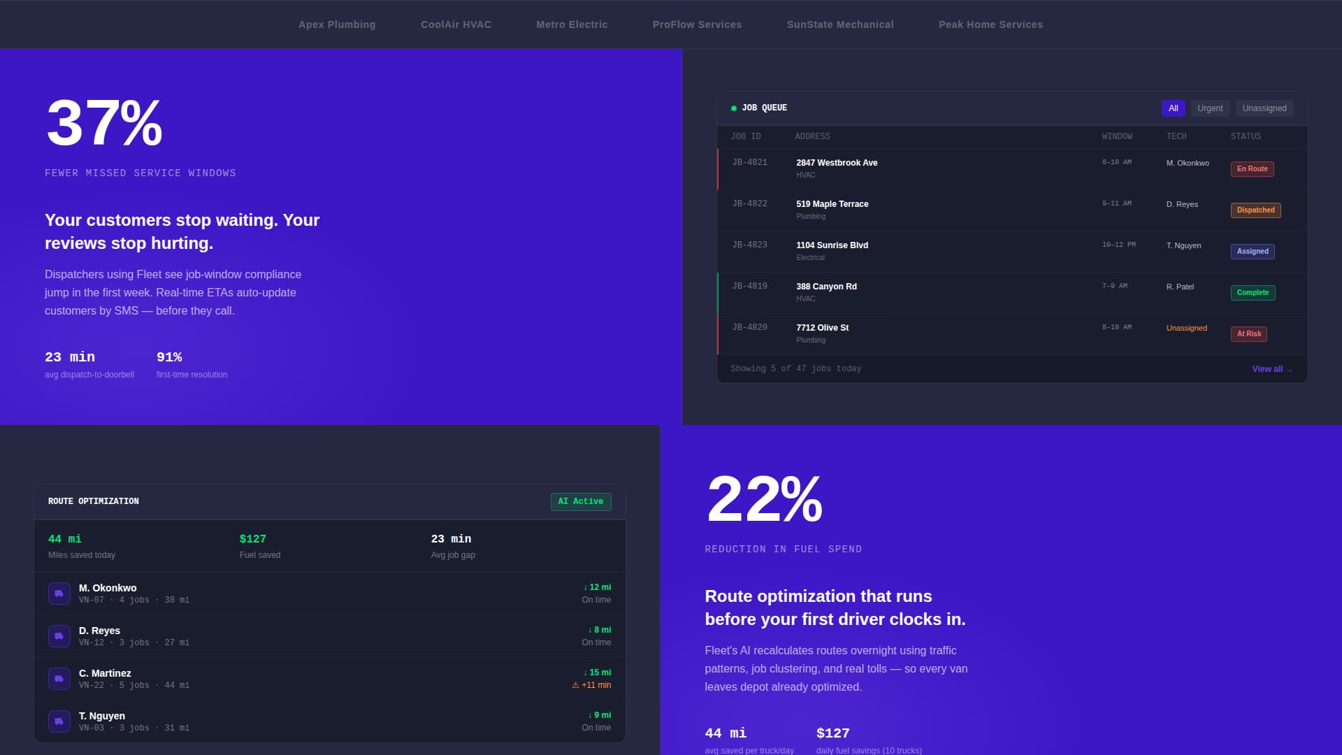 Fleet - Powerful Home Services Landing Page Template