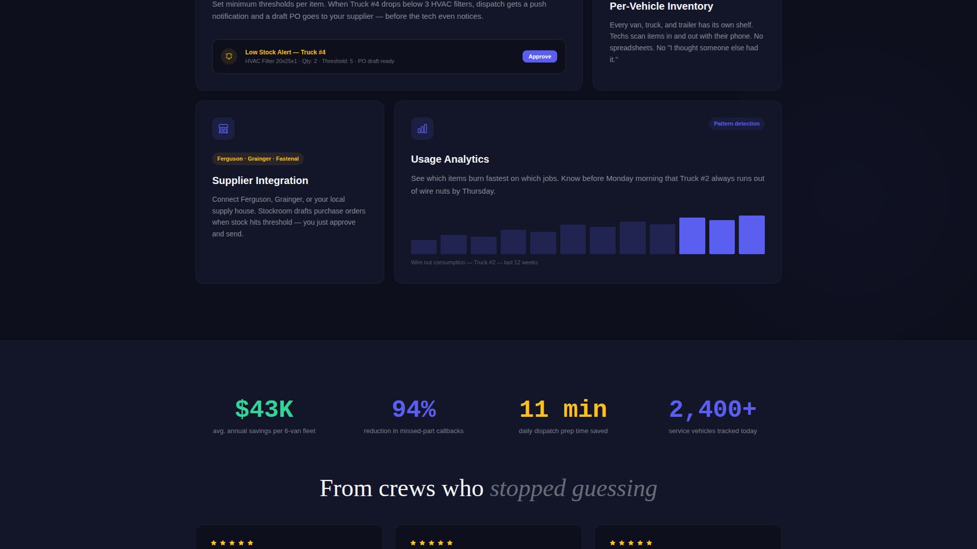 Stockroom — Inventory Management Landing Page Template
