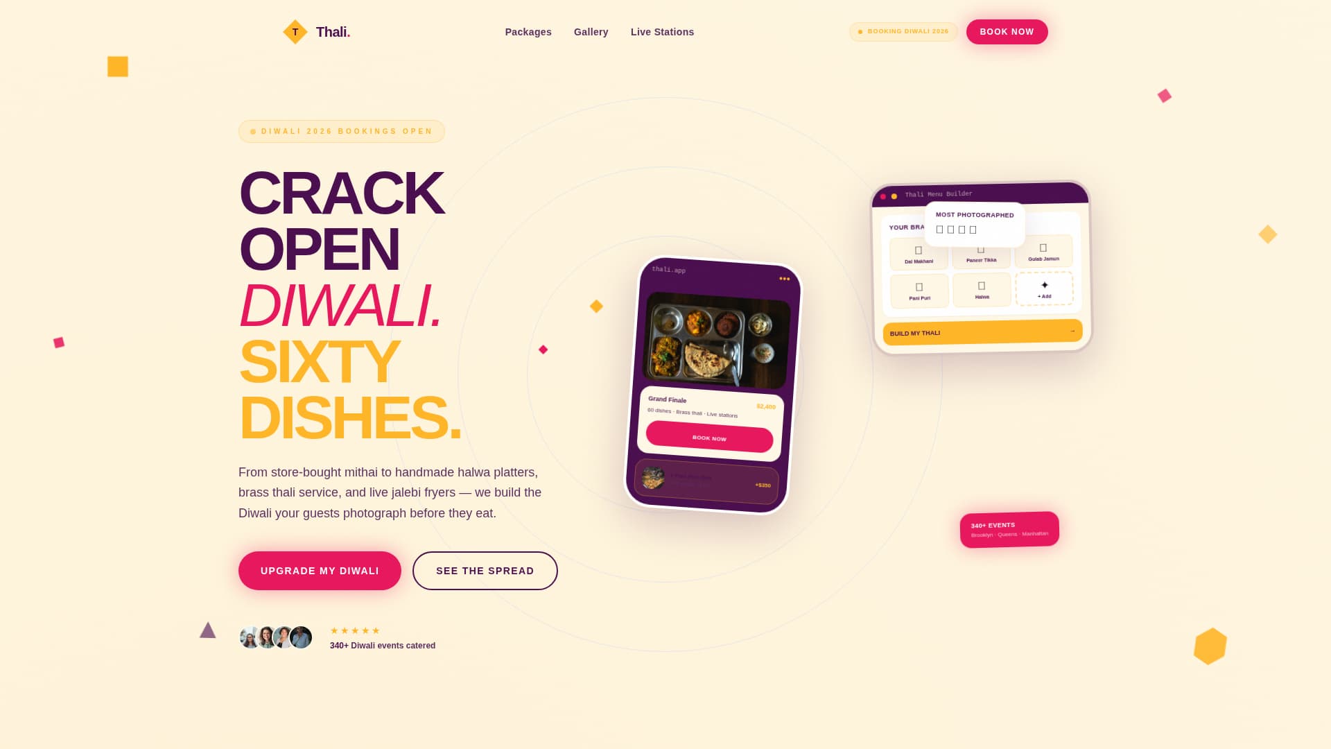 Thali - Spectacular Diwali Landing Page Template