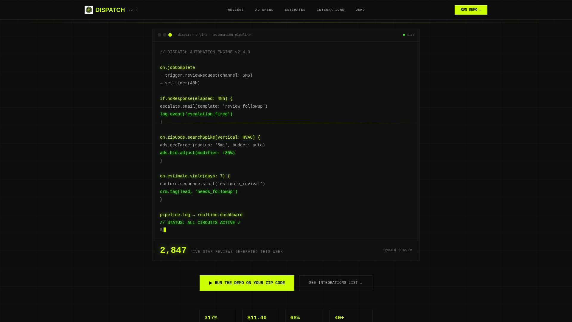 Dispatch — Residential Care Landing Page Template