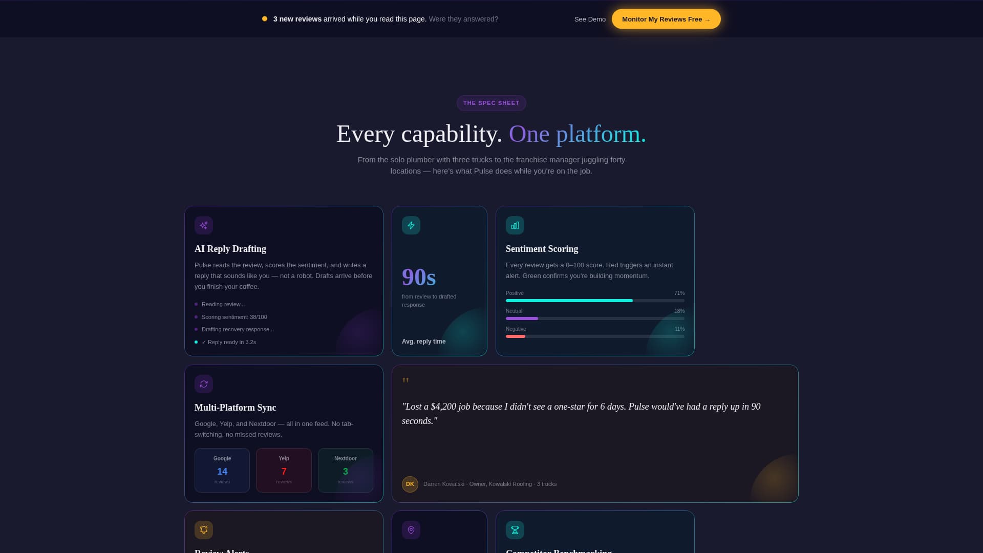 Pulse - Intelligent Reputation Landing Page Template