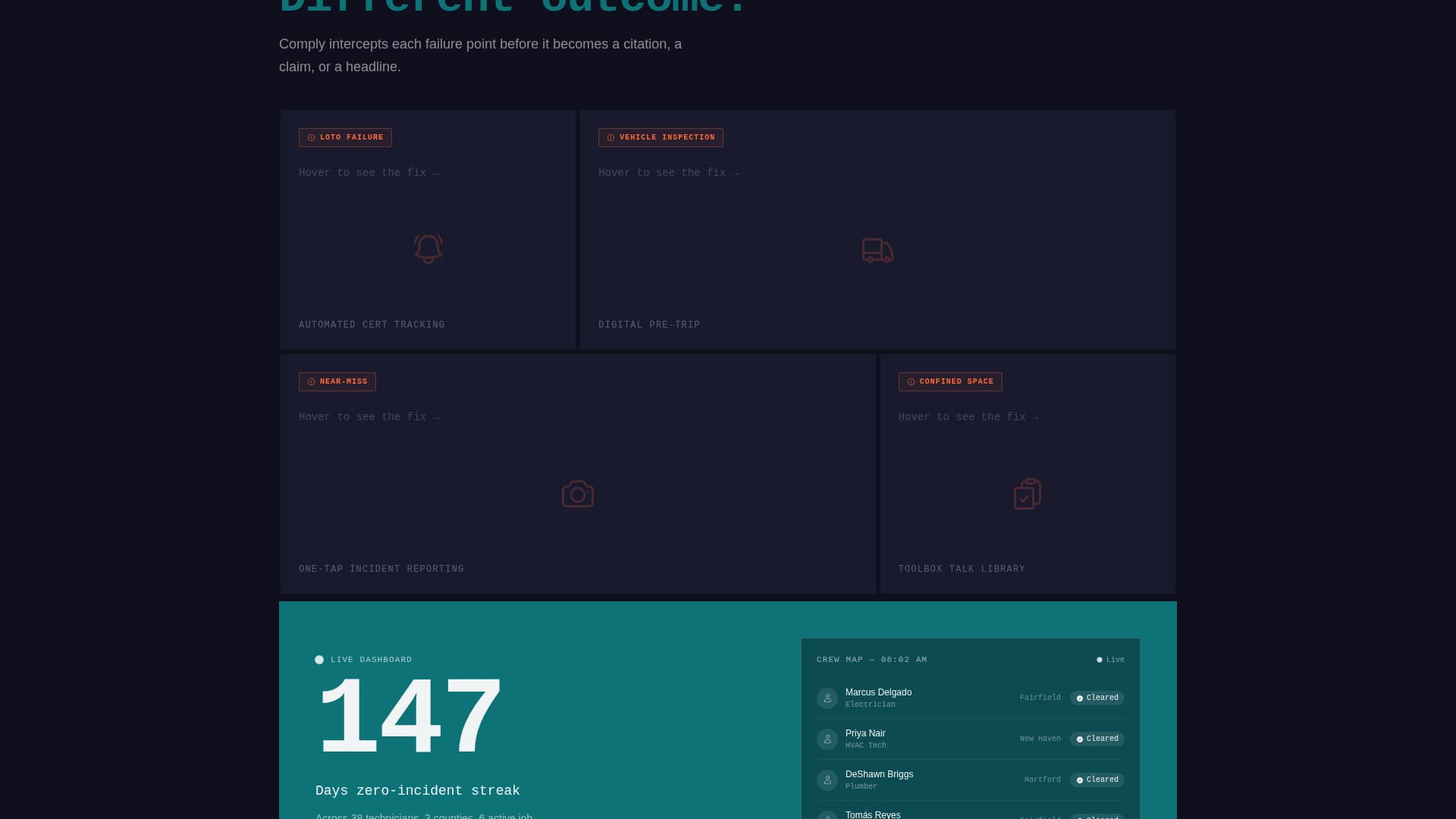 Comply - Powerful Safety Landing Page Template