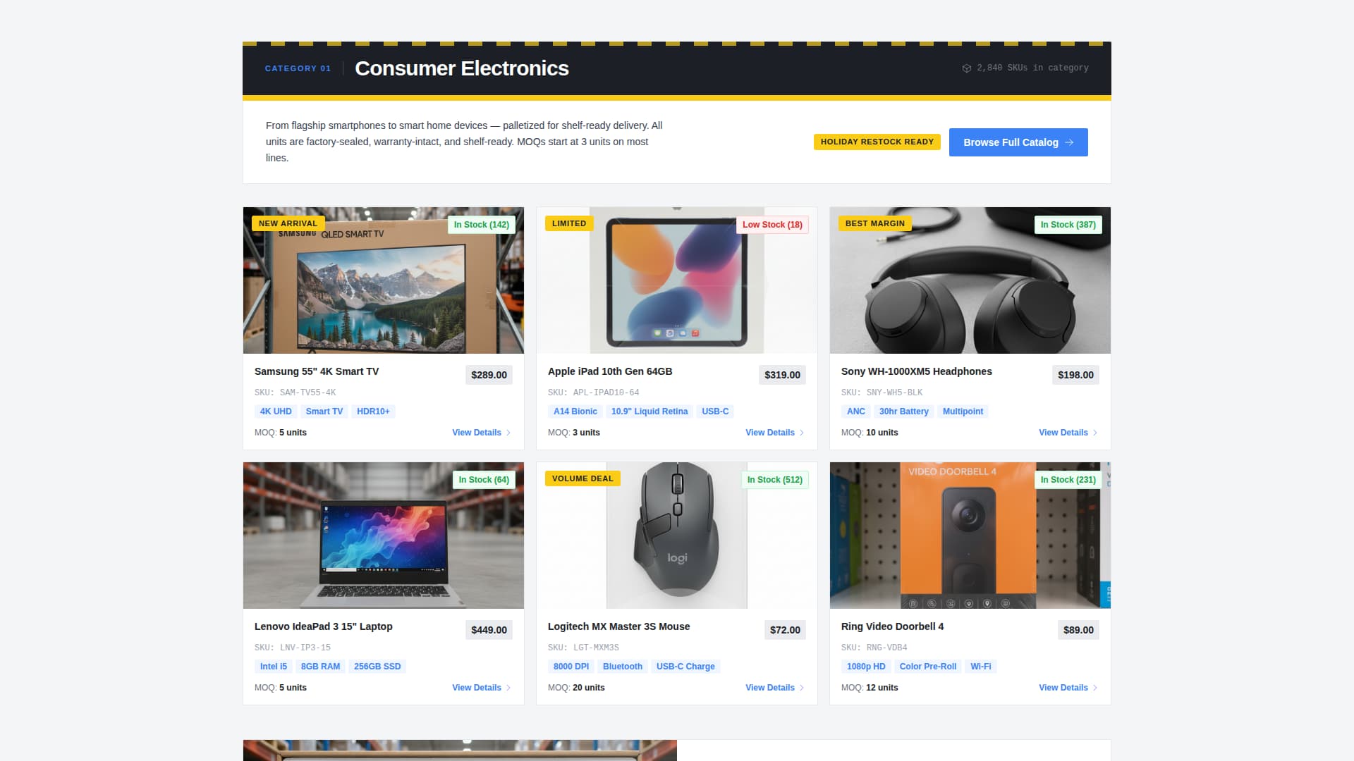 Electronics E-Commerce Specialist Pricing Website Template
