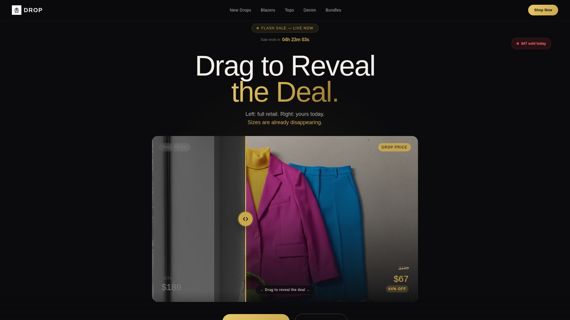 Drop - Urgent Fashion Landing Page Template
