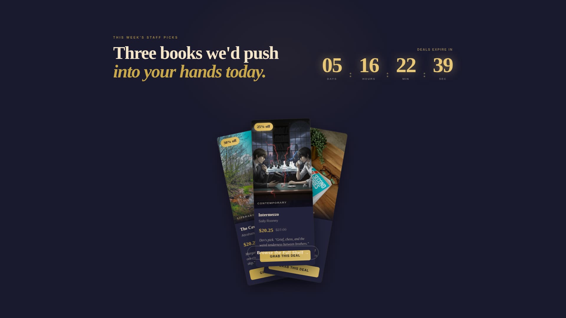 Shelves — Irresistible Independent Bookstore Landing Page Template