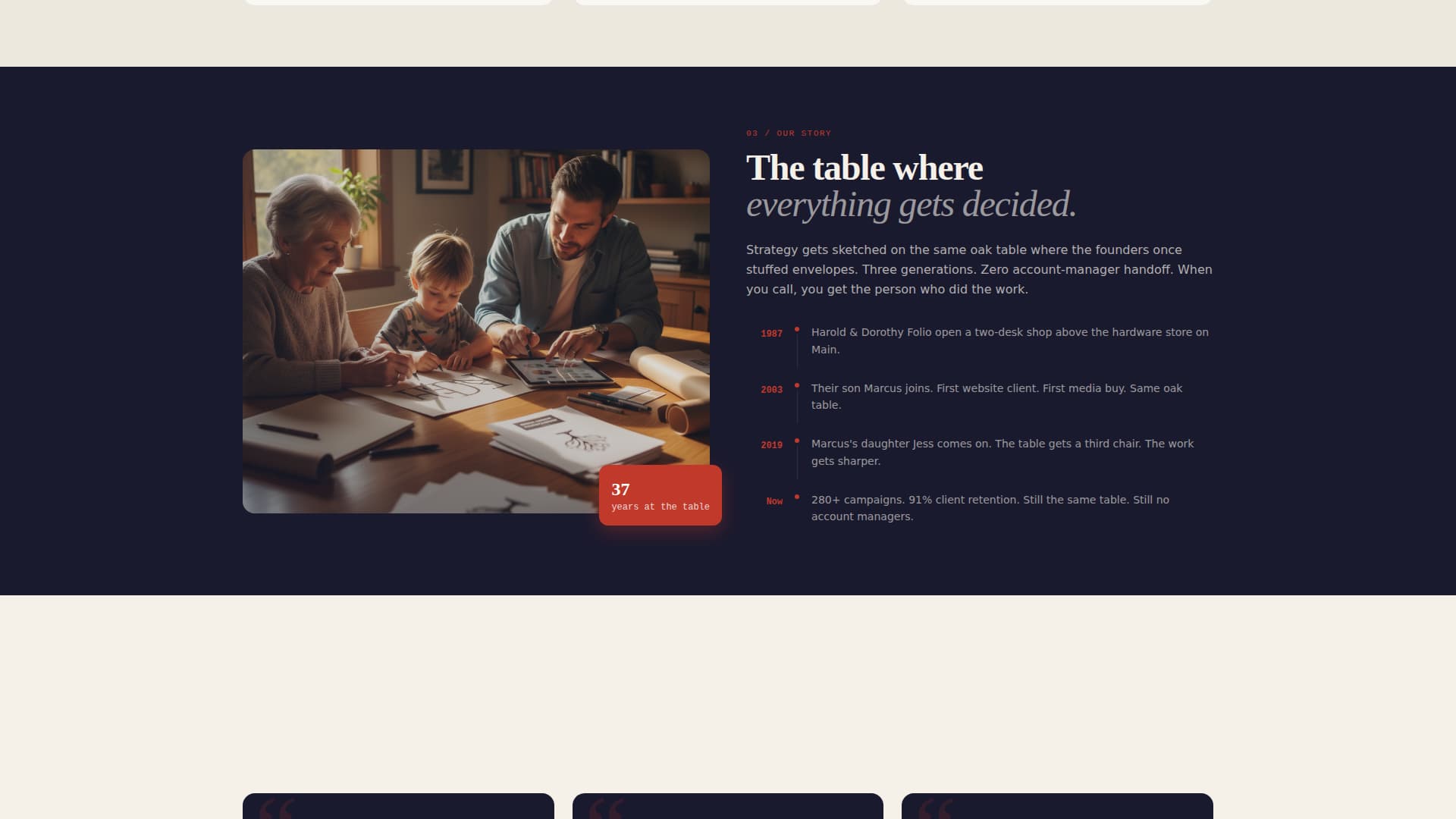 Family-Owned Business Portfolio Website Template
