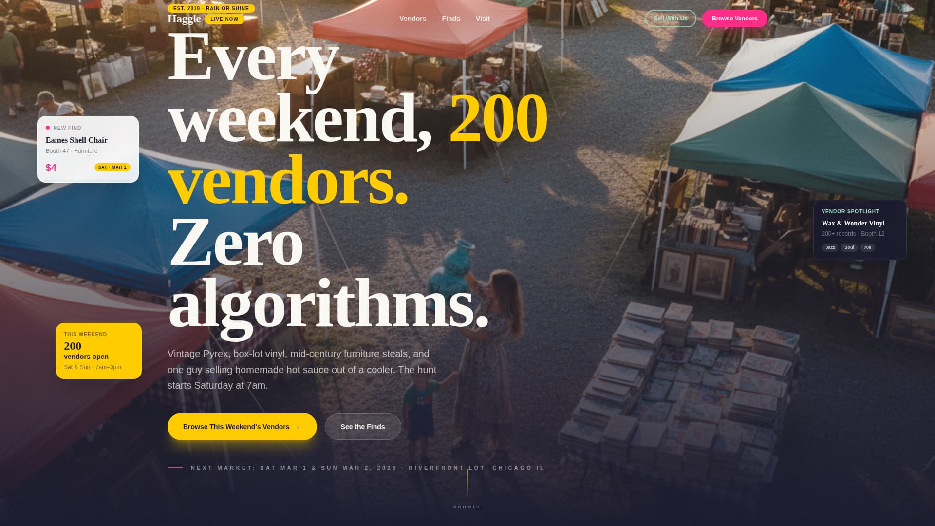 Barter — Dynamic Vintage Market Landing Page Template