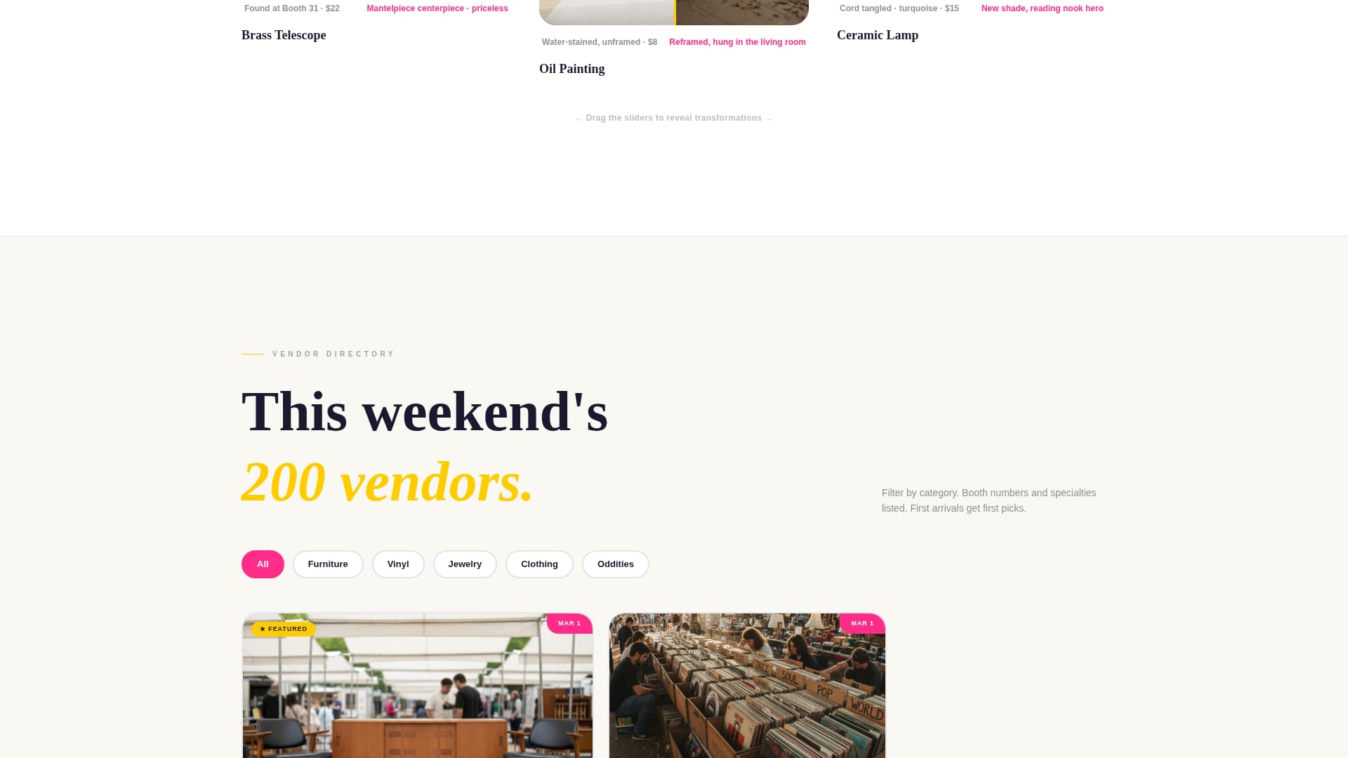 Barter — Dynamic Vintage Market Landing Page Template
