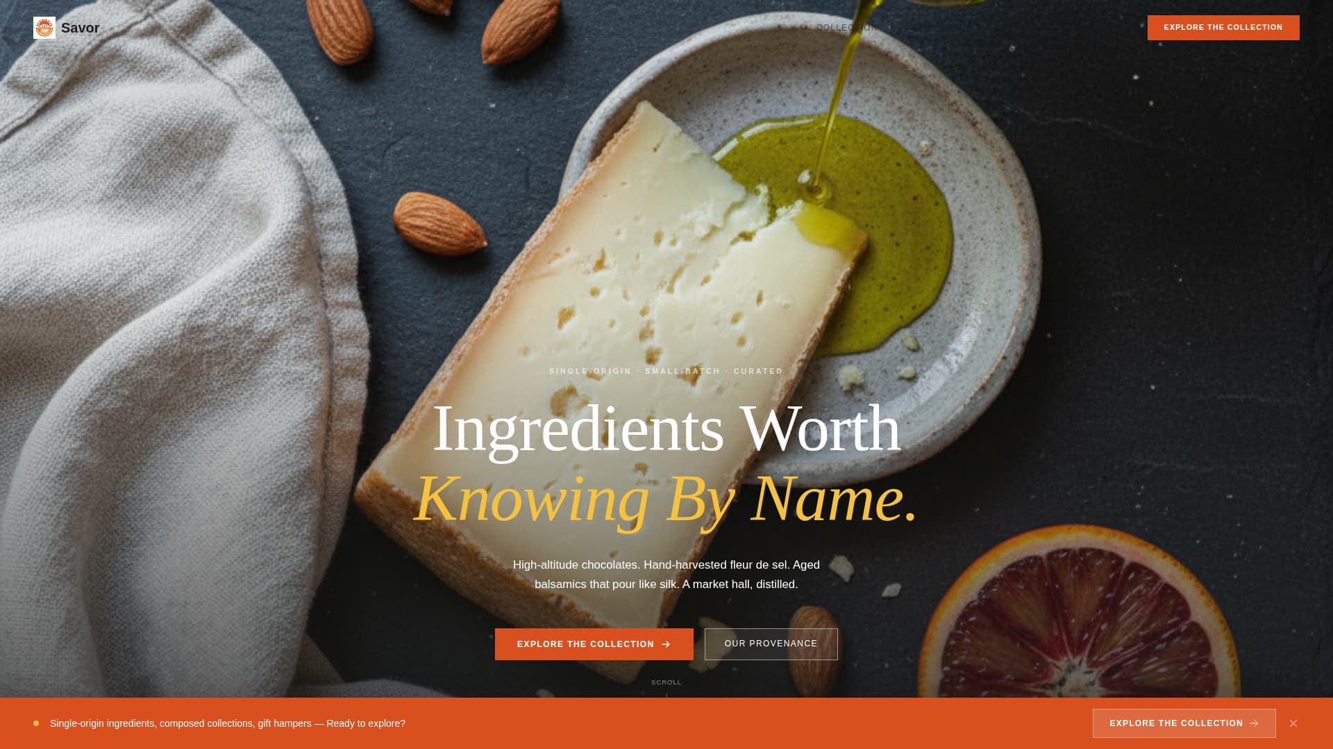 Savor - Luxurious Gourmet Landing Page Template