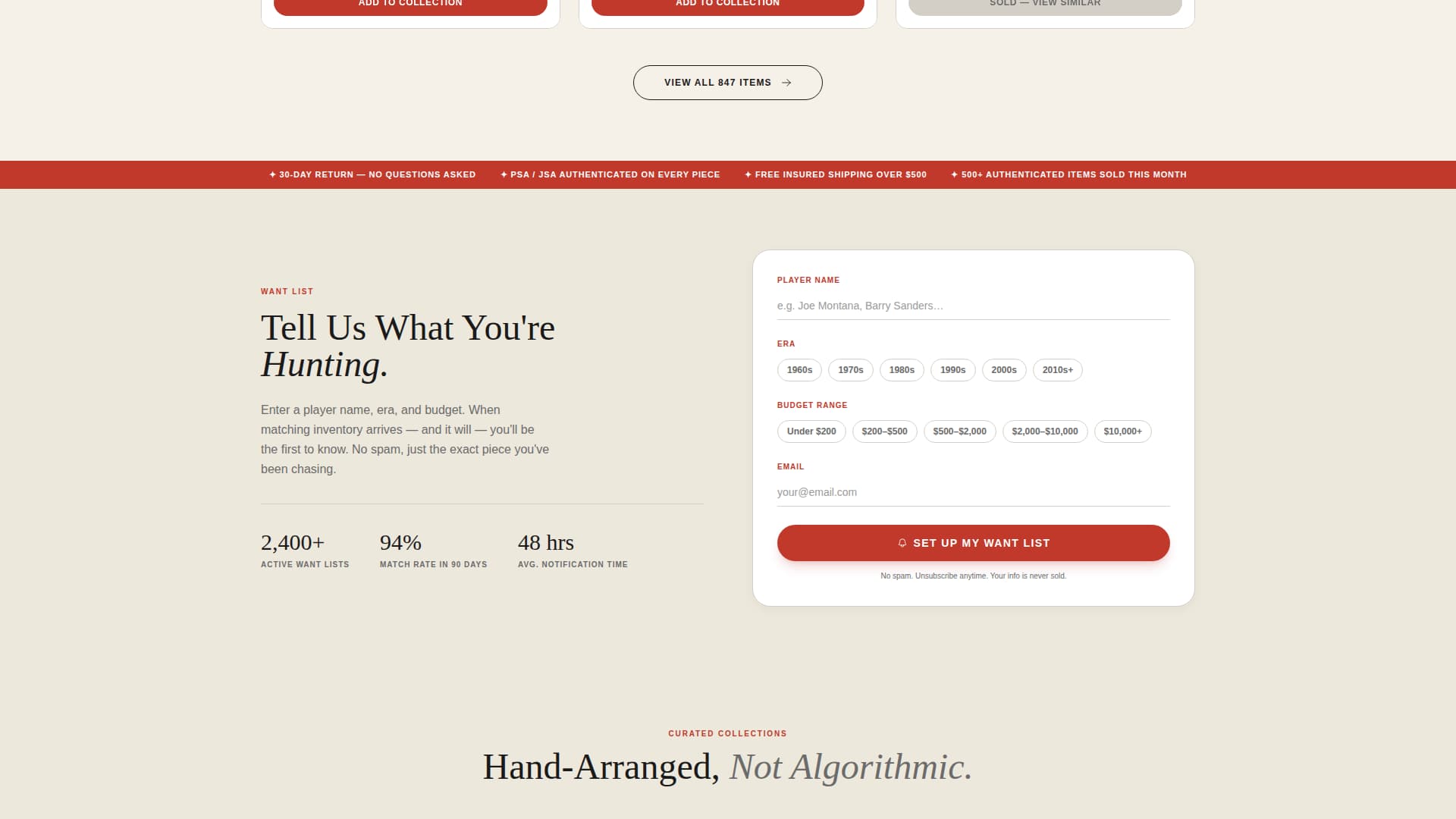 Gridiron - Authentic Memorabilia Landing Page Template
