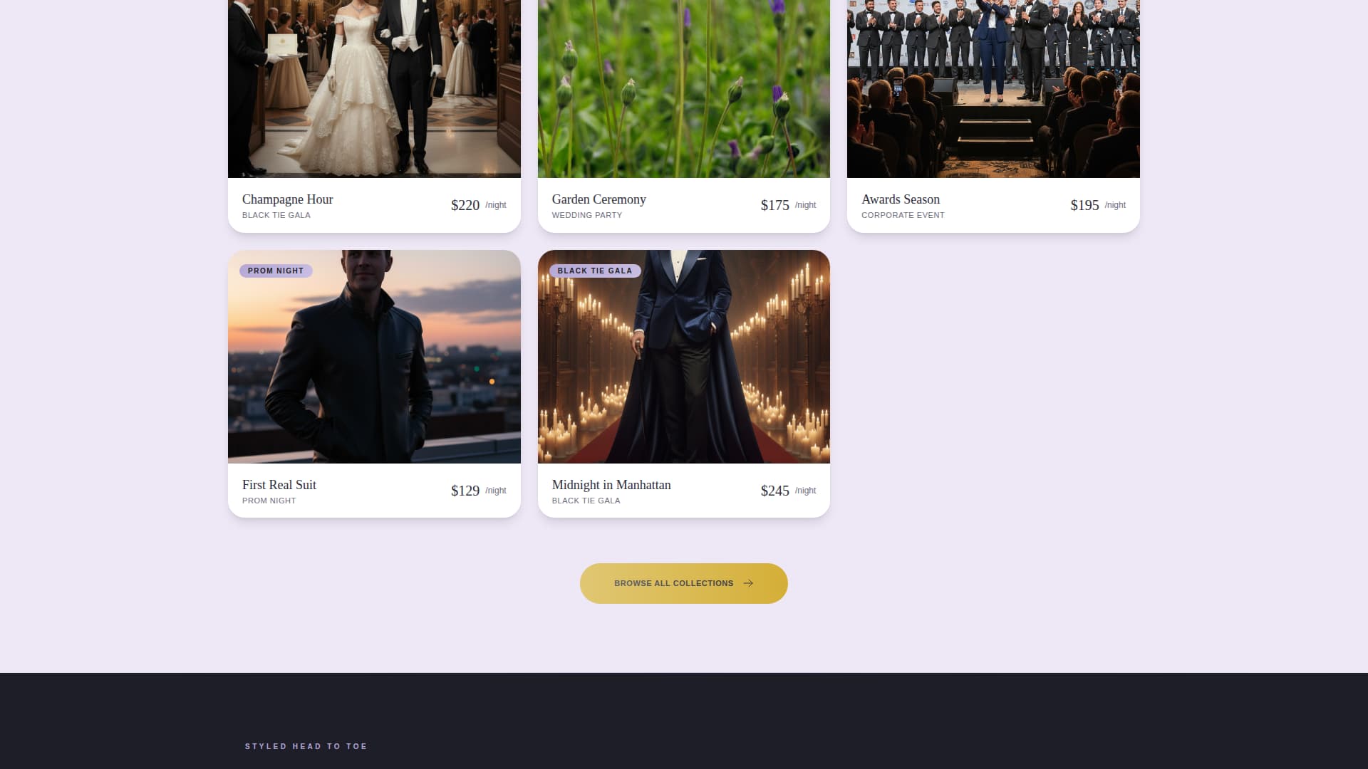 Drape - Elegant Formalwear Landing Page Template