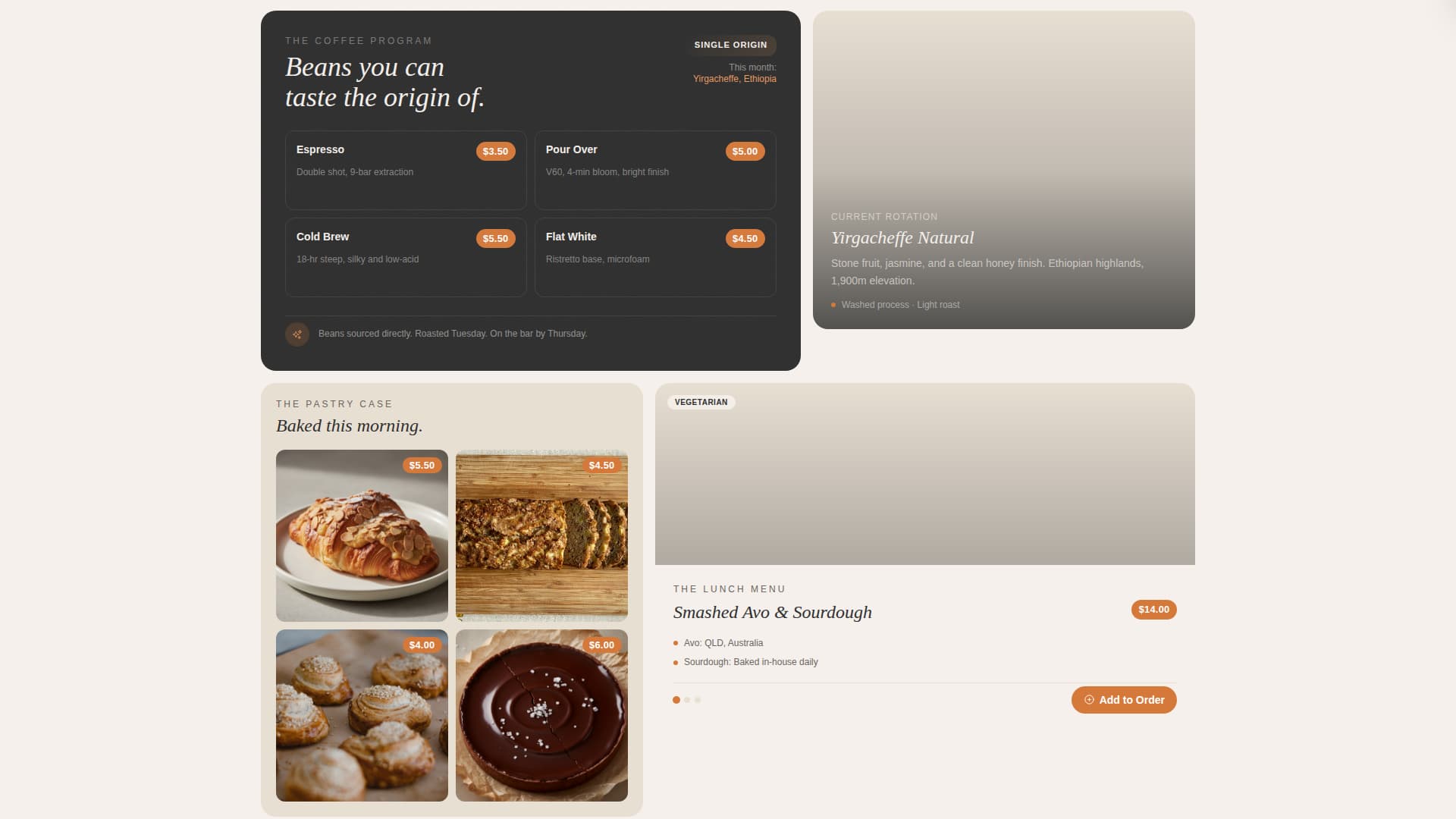Grind - Inviting Caf Landing Page Template