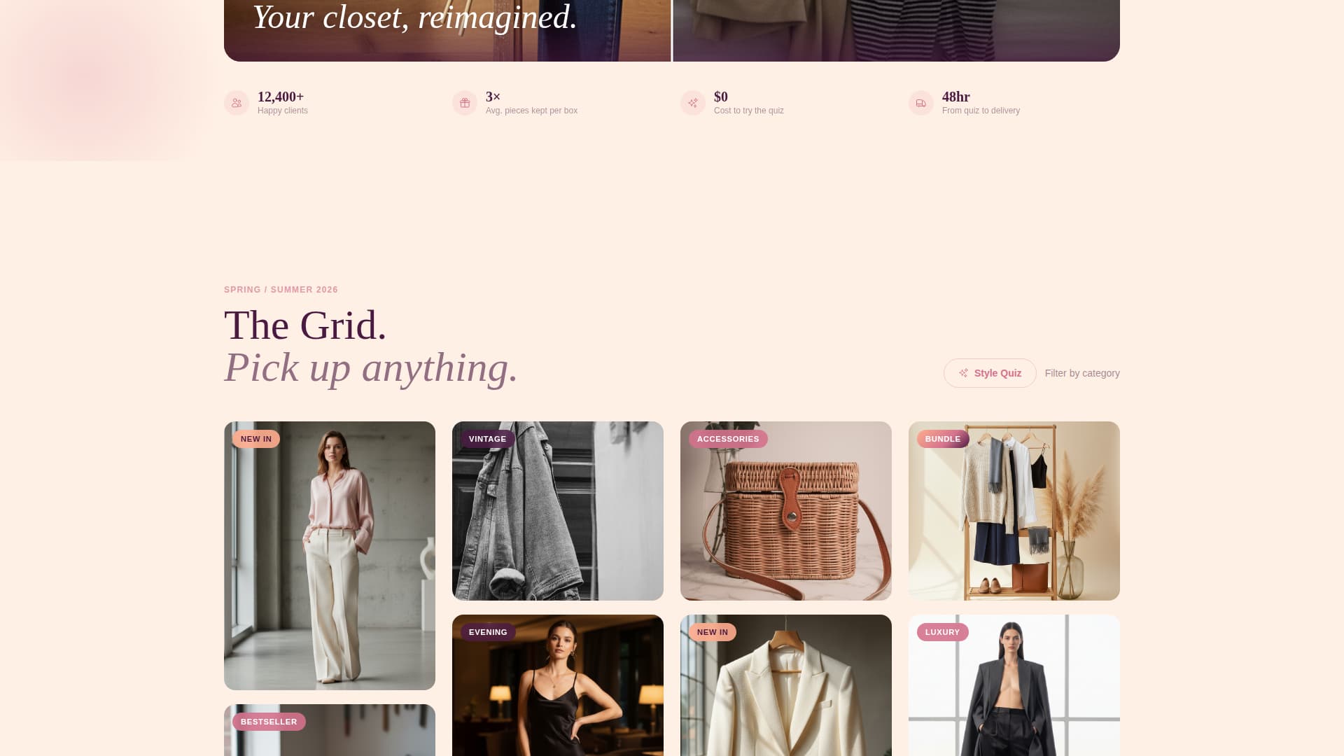 Threads - Curated Fashion Landing Page Template
