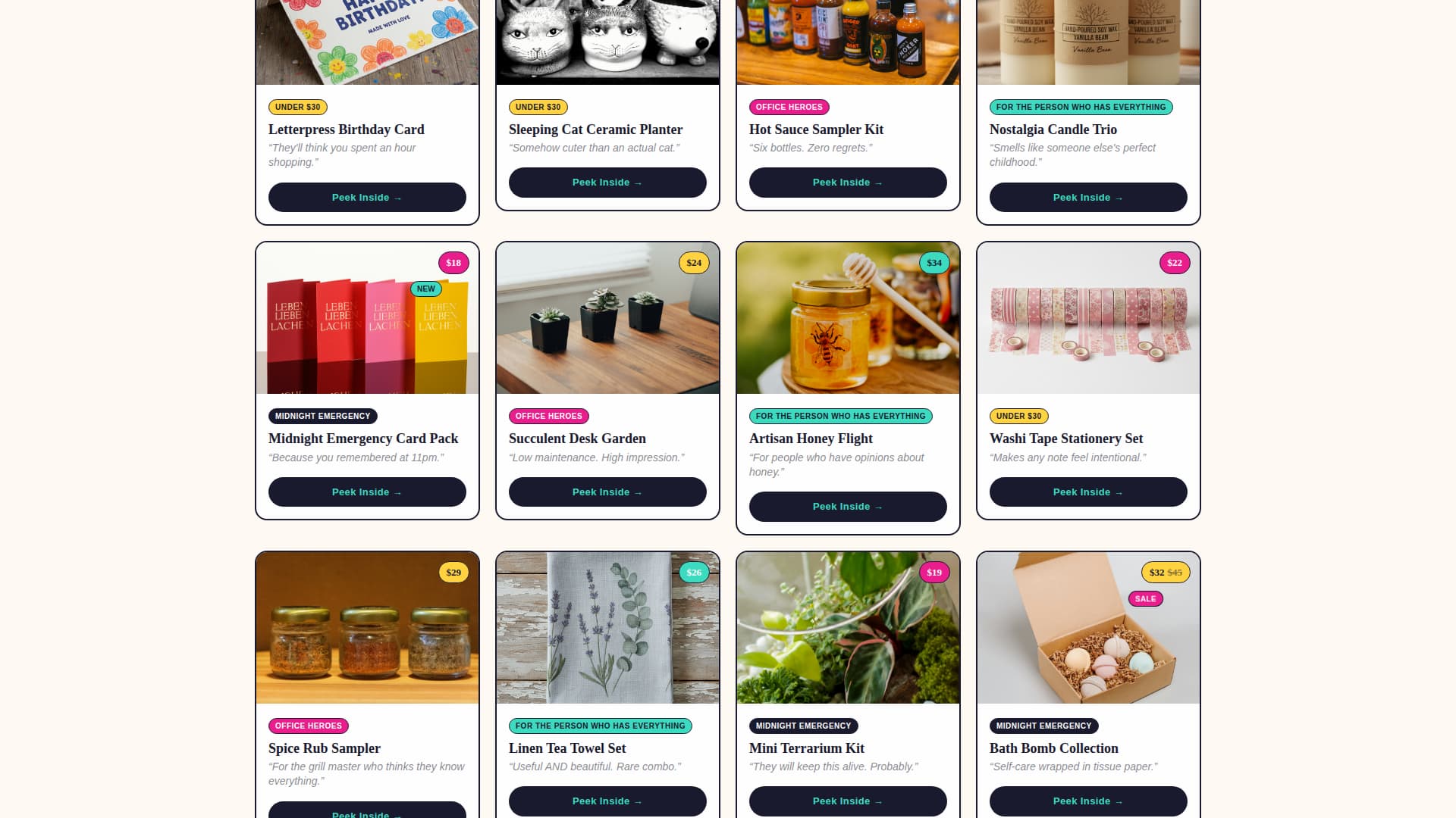 Unwrap - Irresistible Giftshop Landing Page Template