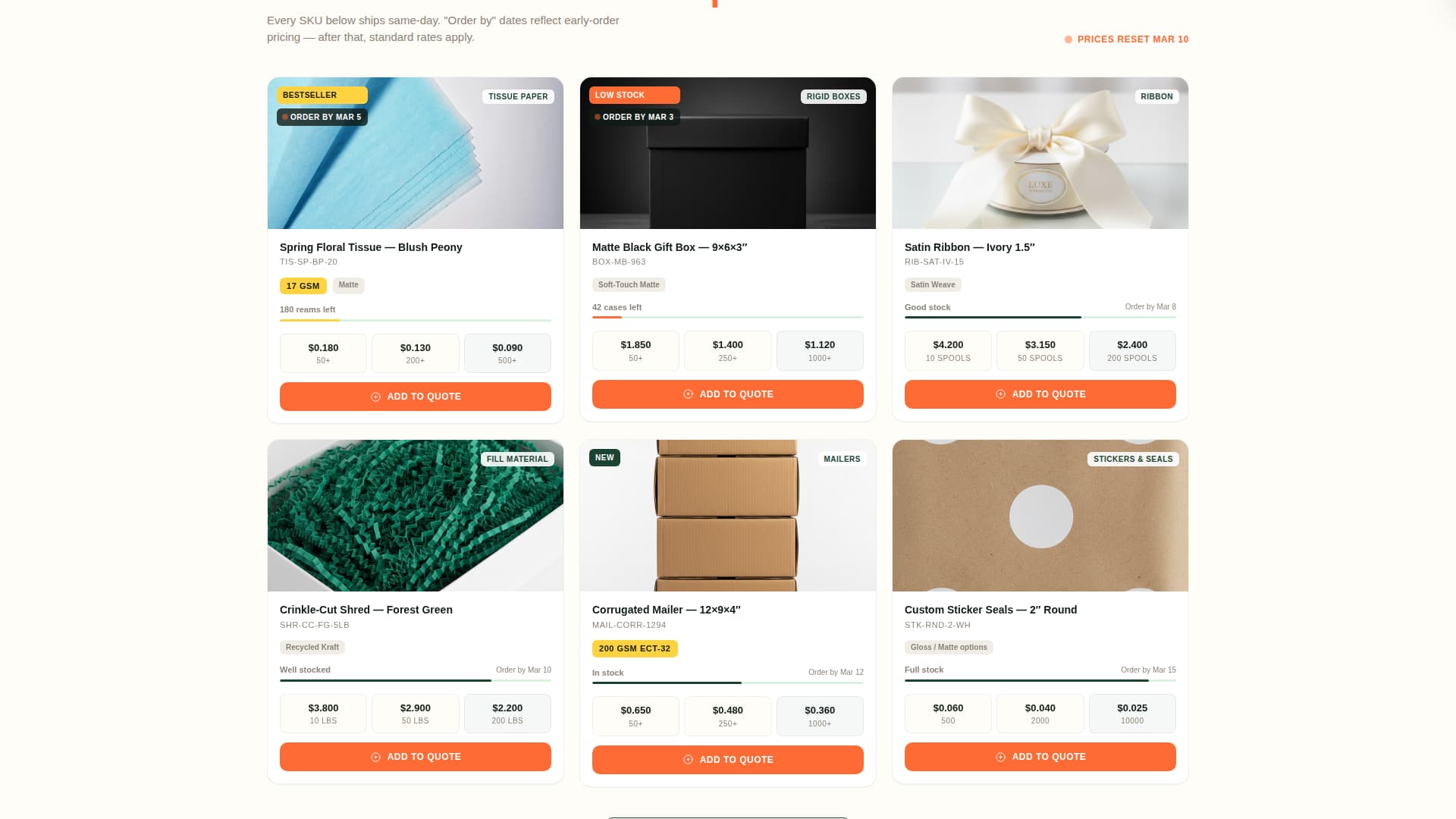 Wrap - Wholesale Packaging Landing Page Template