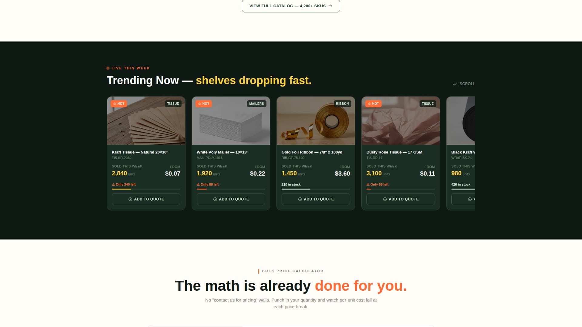Wrap - Wholesale Packaging Landing Page Template