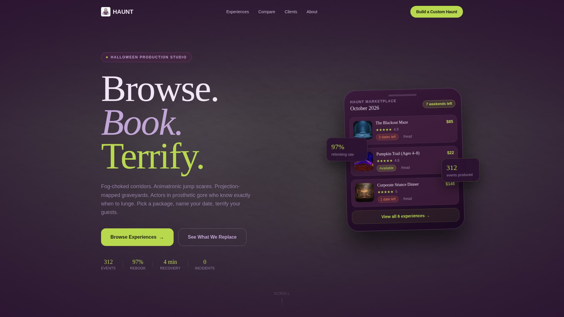 Halloween Business Booking Website Template
