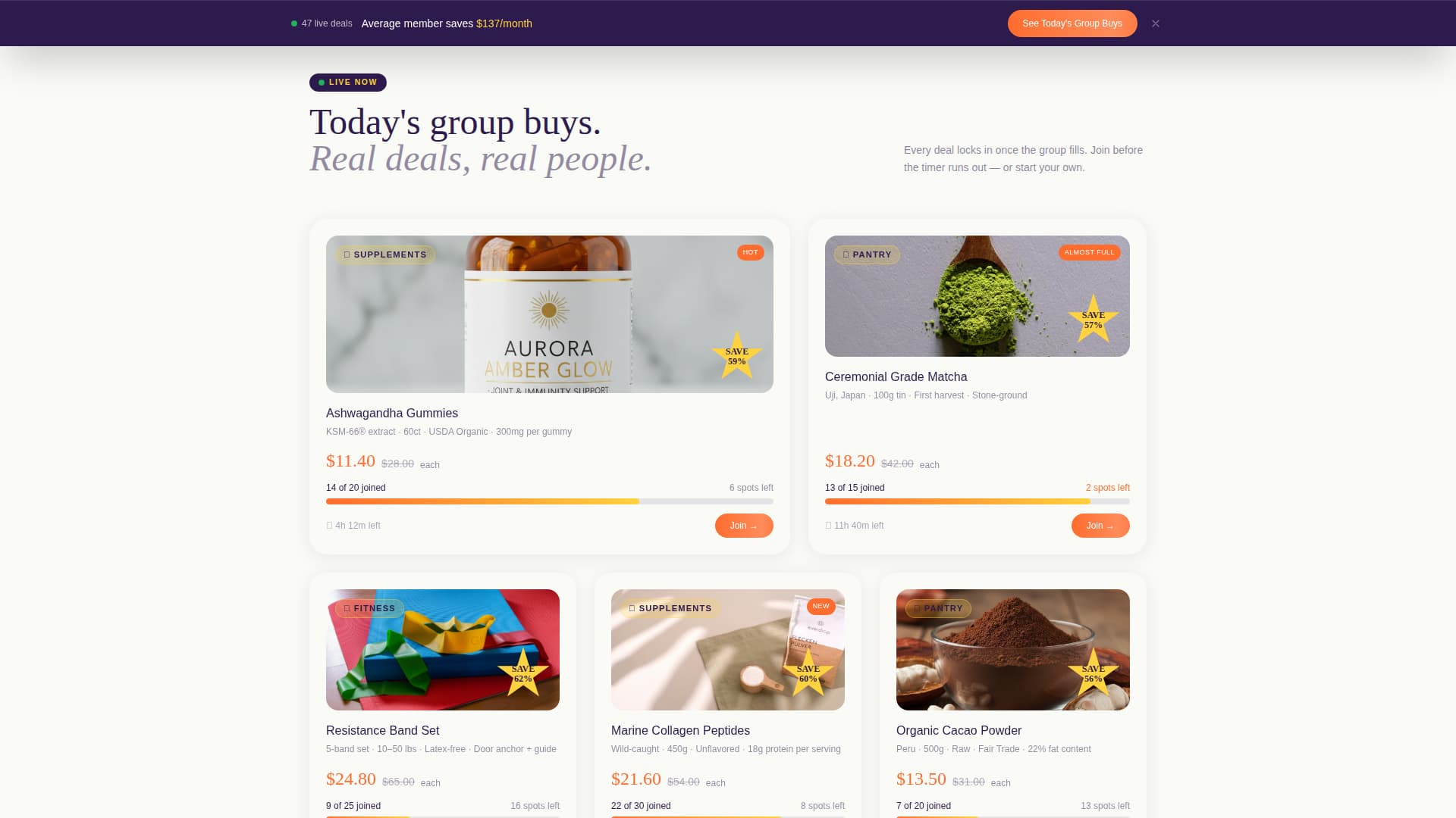 Pooled - Bold Wellness Landing Page Template
