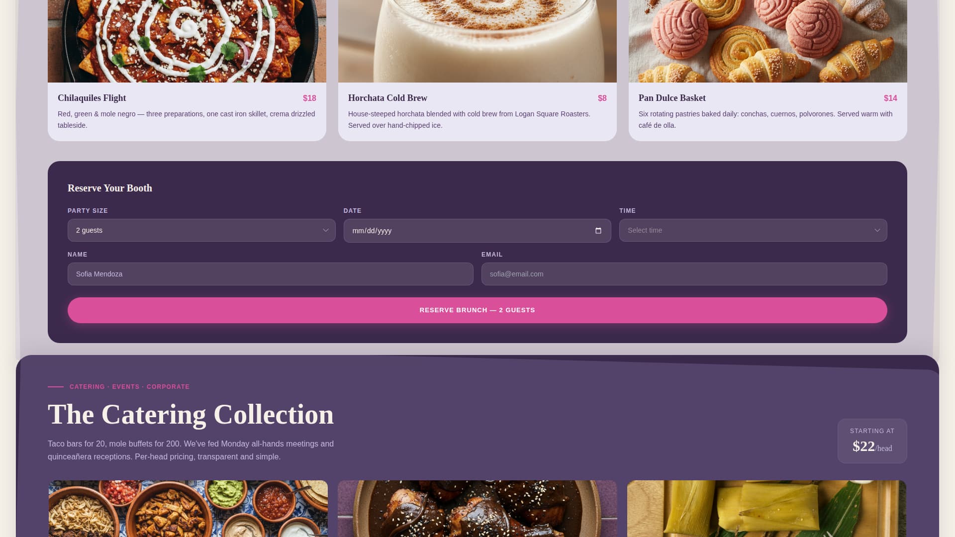 Mesa - Vibrant Restaurant Landing Page Template