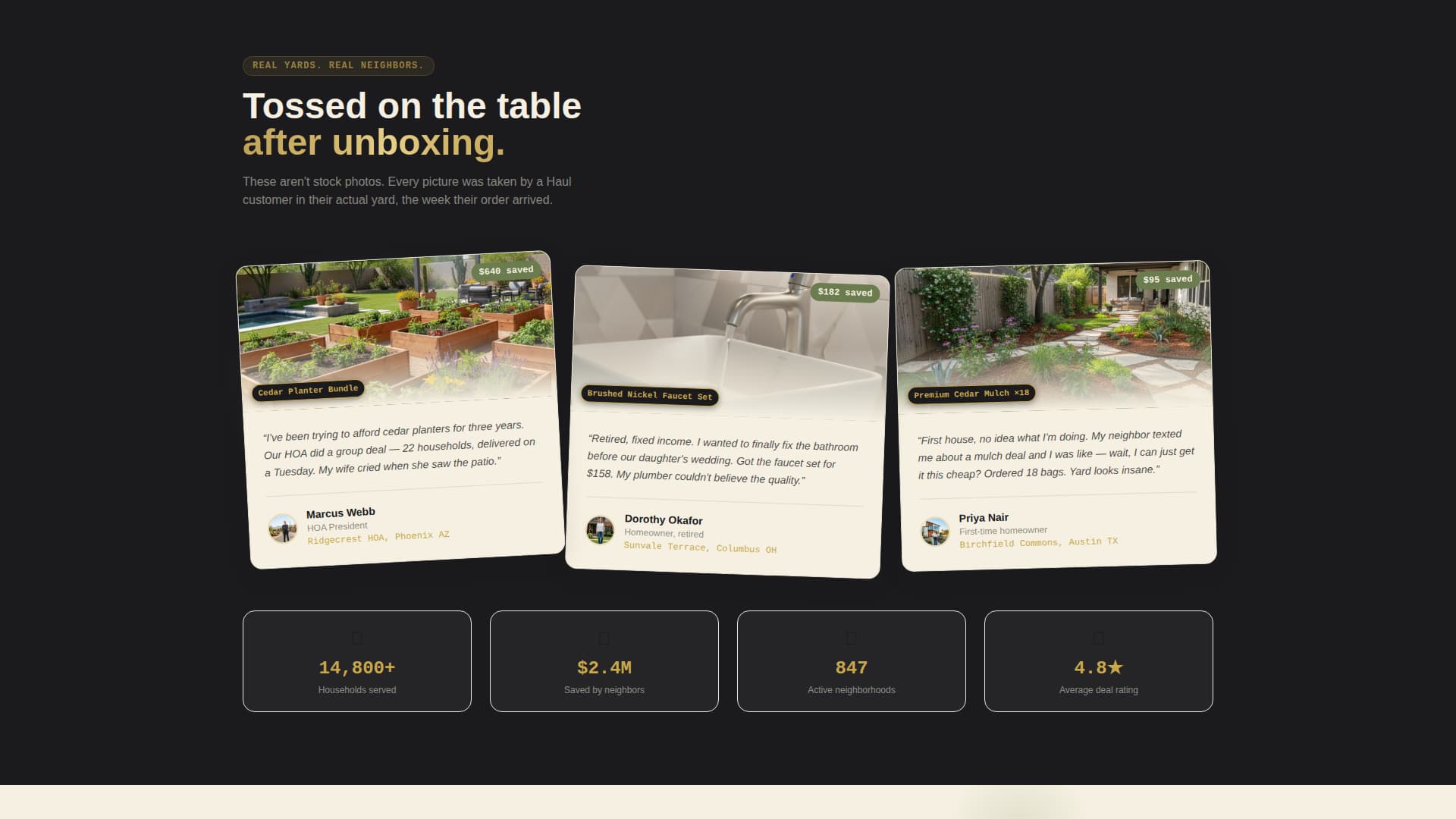 Haul - Neighborhood Group Buy Landing Page Template
