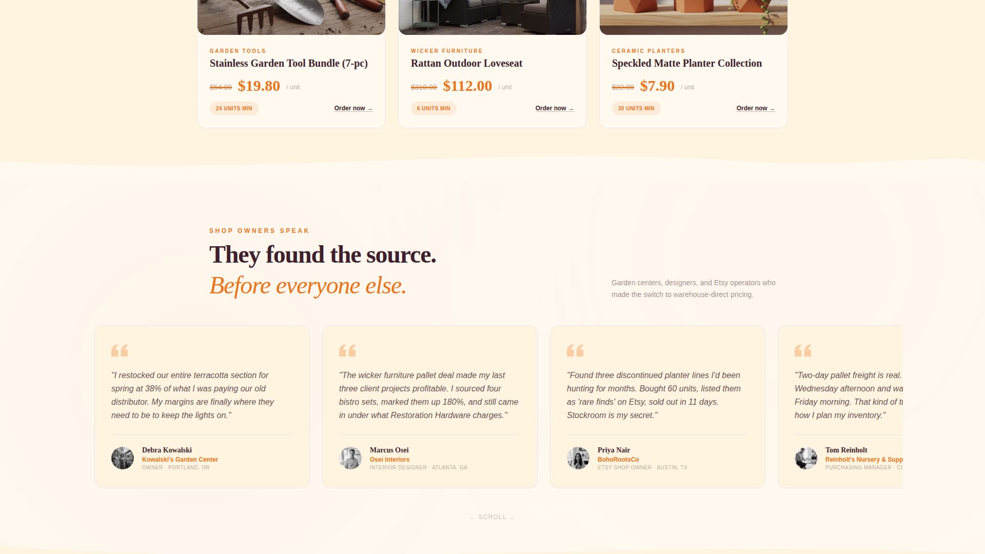 Stockroom - Wholesale Home Garden Landing Page Template